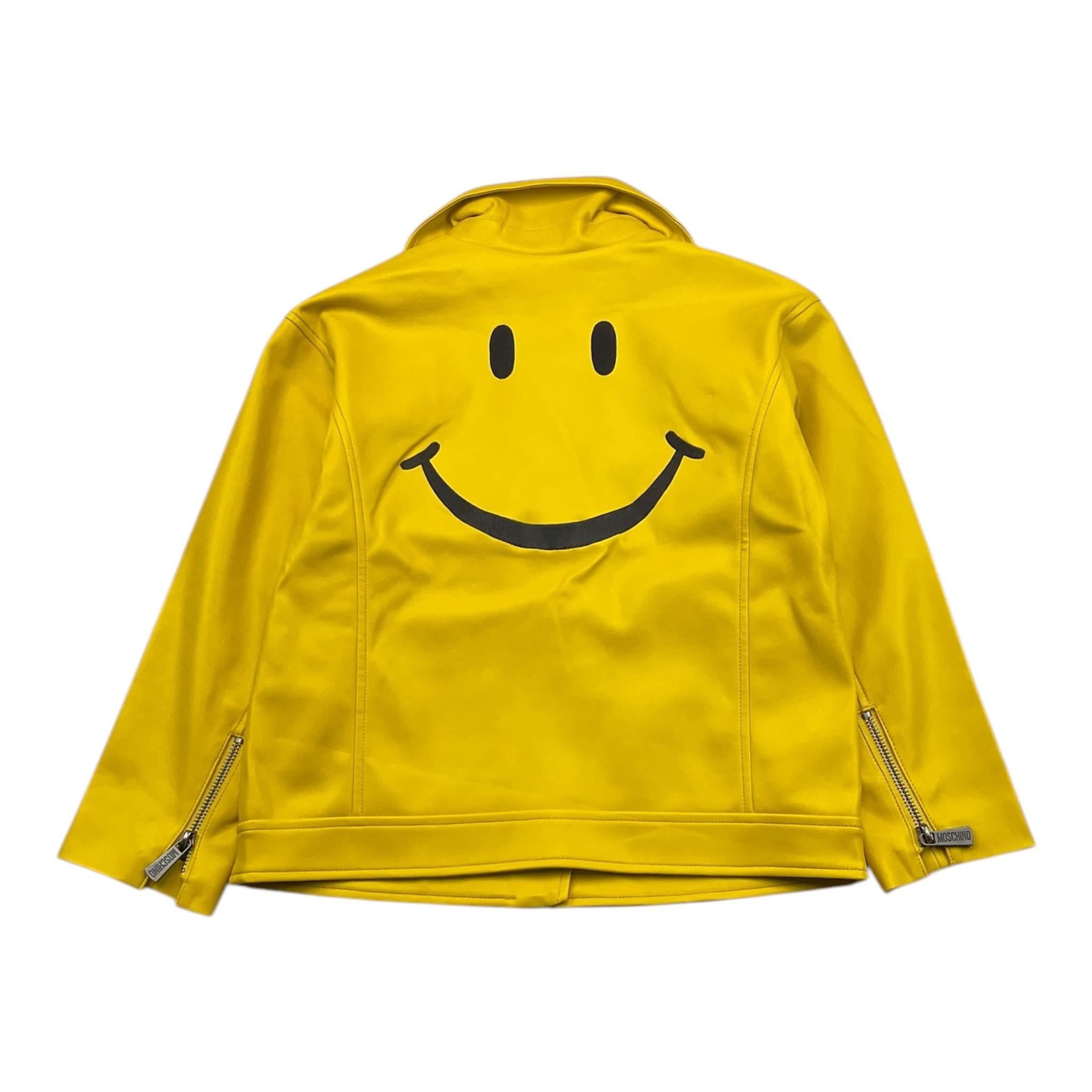 MOSCHINO giubbino ecopelle tinta unita con stampa Giallo per Bambino HUS05J GIALLO MOSCHINO