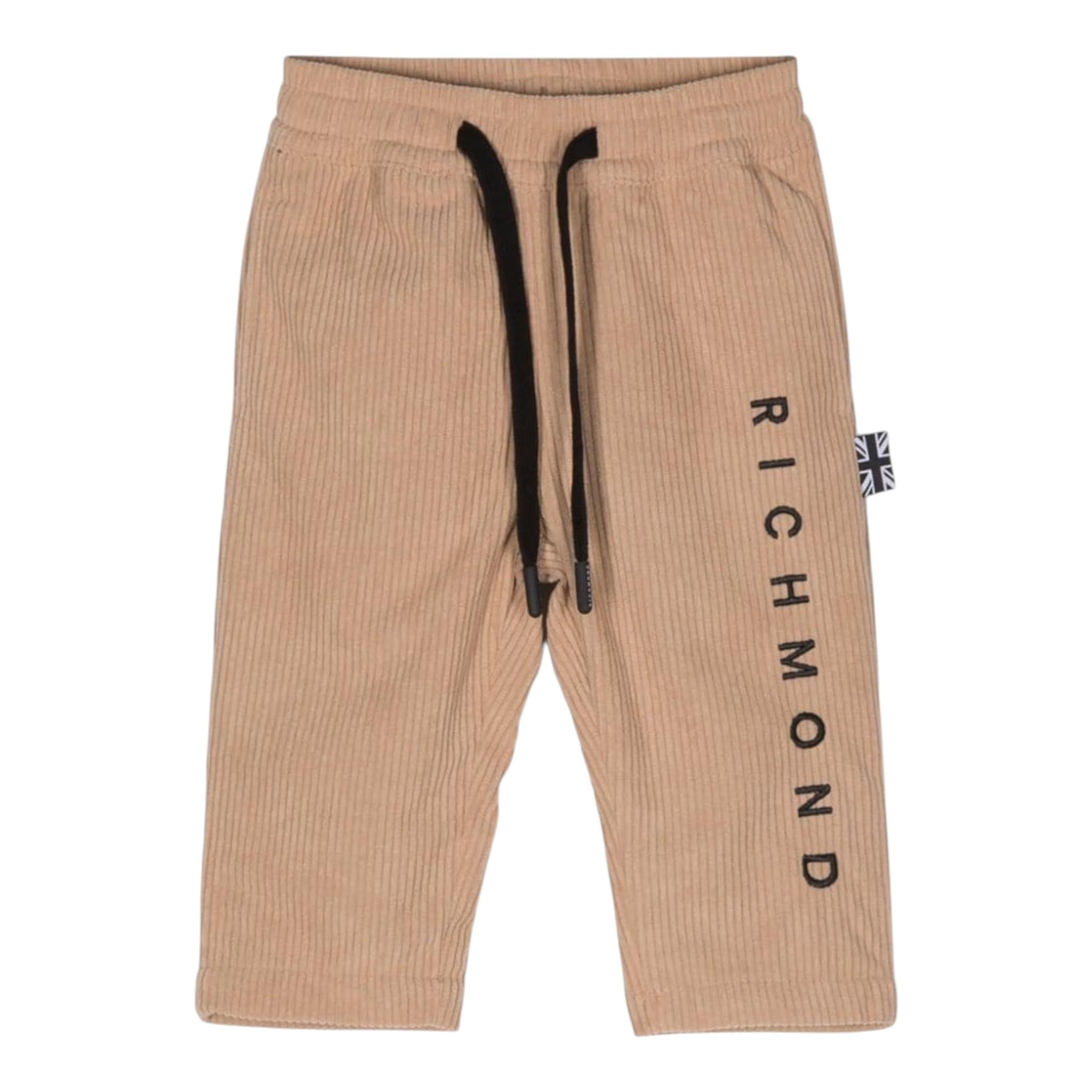 JOHN RICHMOND pantalone tinta unita con stampa e elastico in vita Sabbia per Neonato RIA24049PA SABBIA JOHN RICHMOND