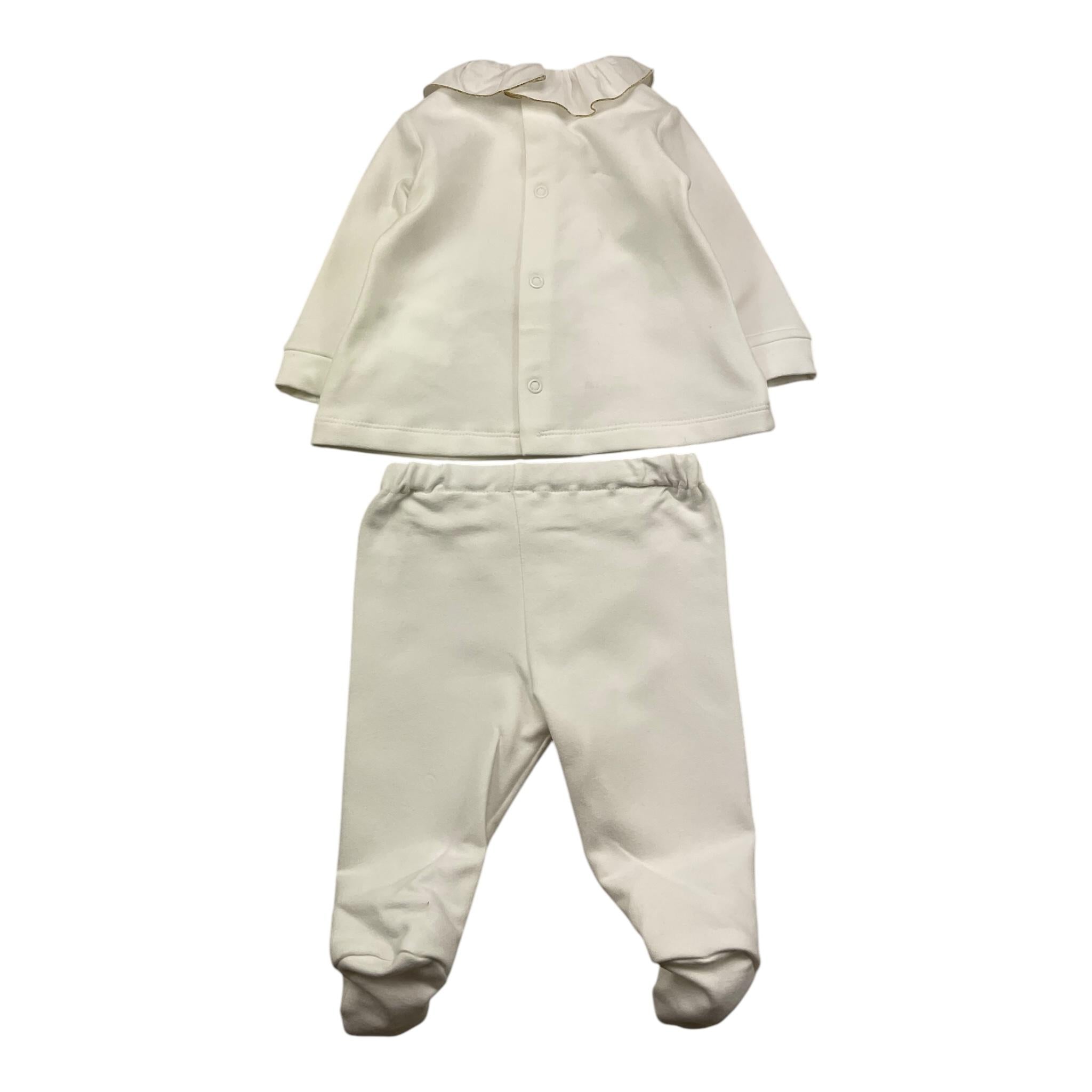 LE BEBE' completo 2pz maglia-ghettina tinta unita Bianco per Neonata LBG6031 BIANCO LE BEBE'
