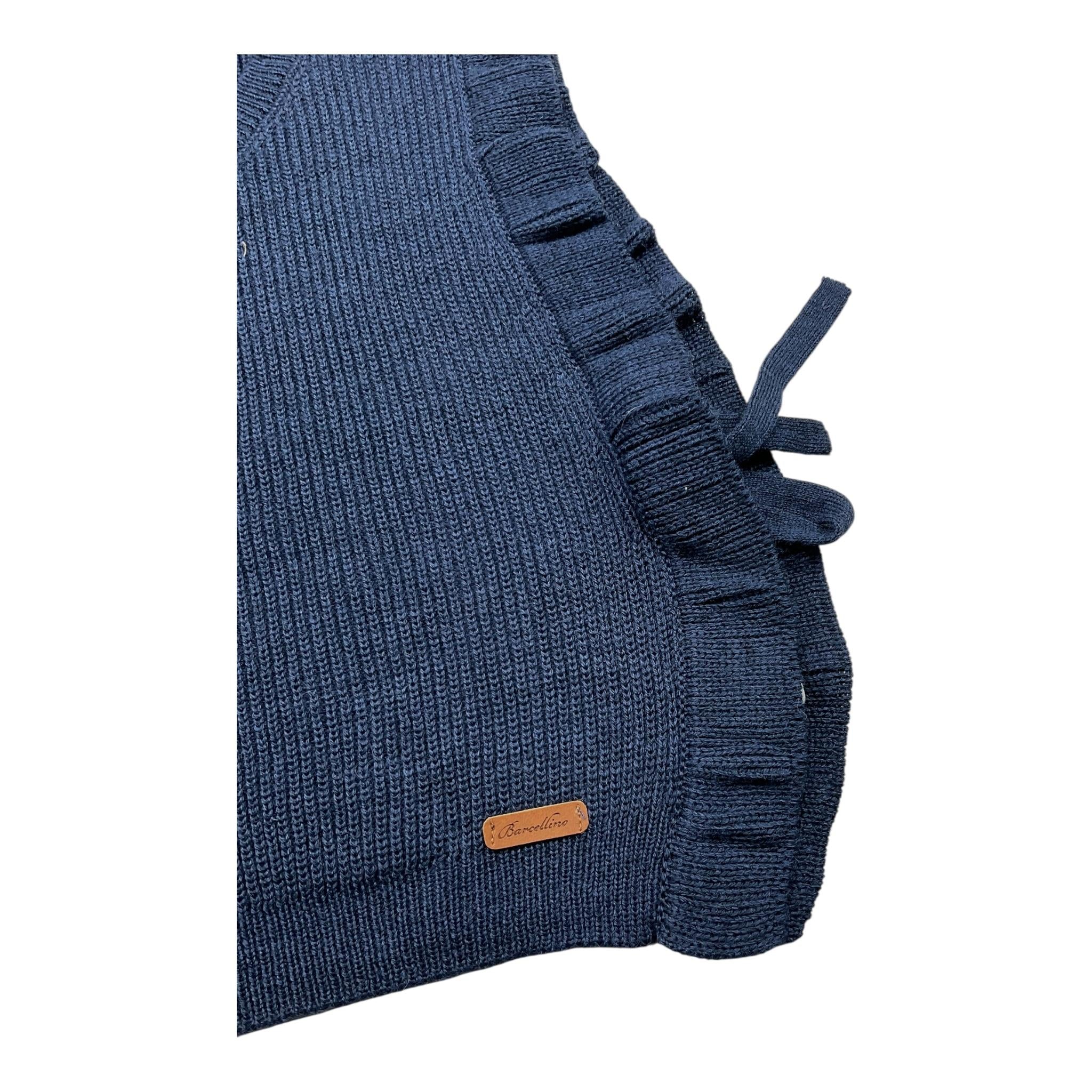 BARCELLINO gilet tinta unita scollo a v Blu per Neonata 115316 BLU BARCELLINO