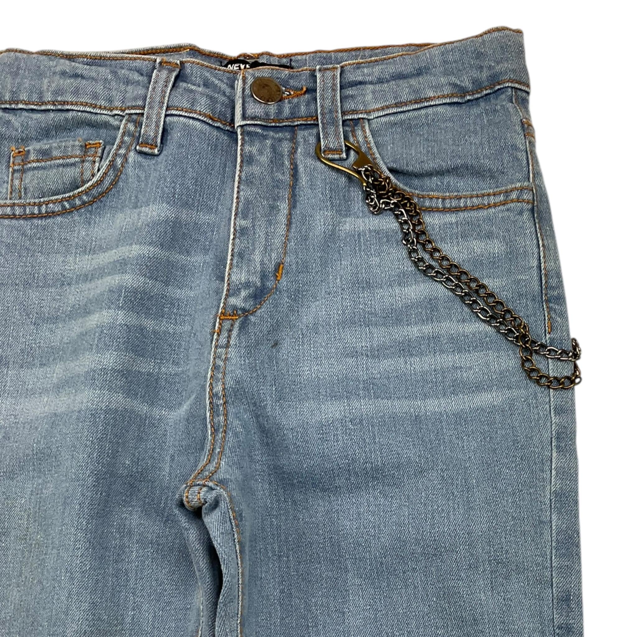NEVER TOO jeans tinta unita con girovita regolabile Azzurro per Bambino NT1809B AZZURRO NEVER TOO