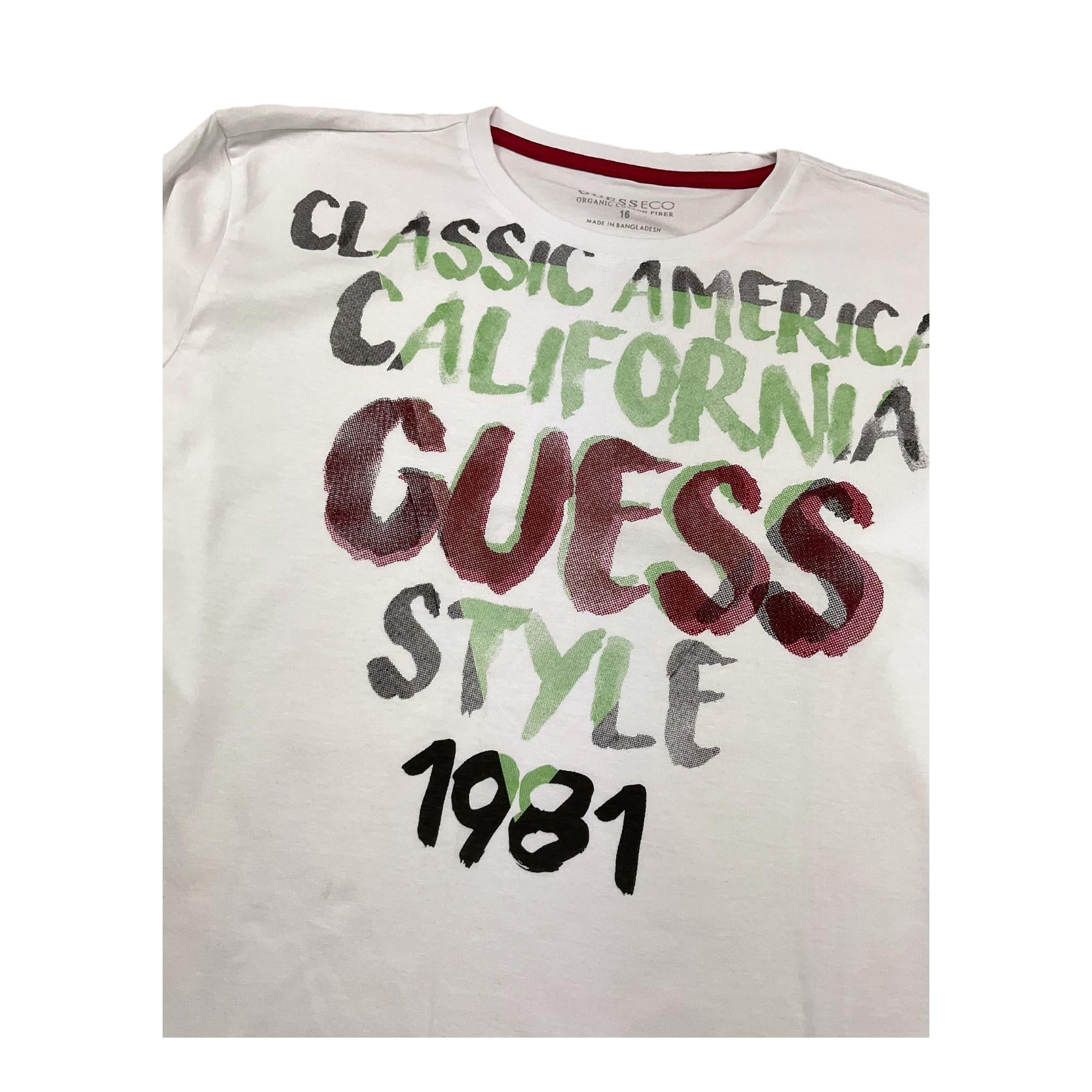 GUESS shirt girocollo tinta unita cn stampa in contrasto Bianco per Bambino L4YI23K8HM3 BIANCO GUESS