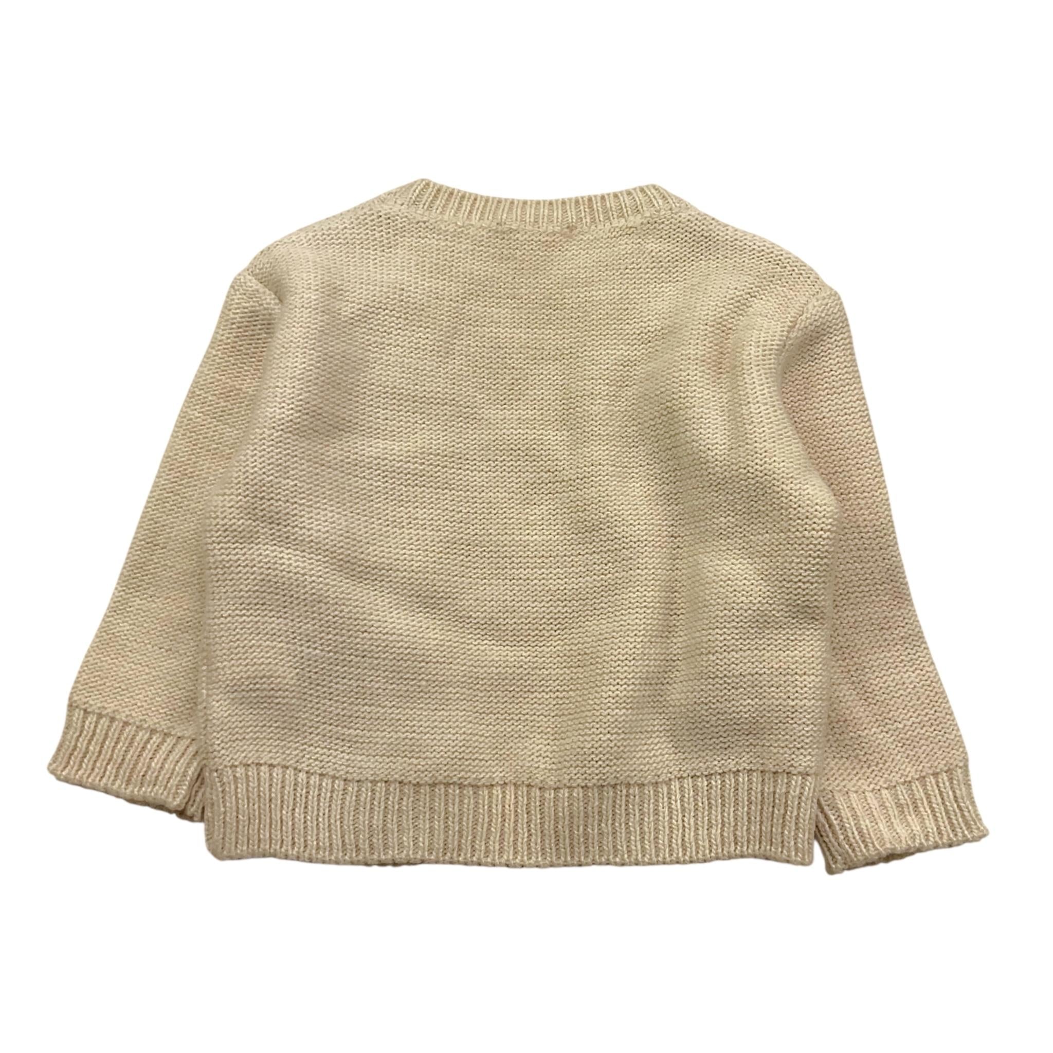 PLEASE maglia girocollo tinta unita con frange Beige per Neonata NB77230G65N BEIGE PLEASE
