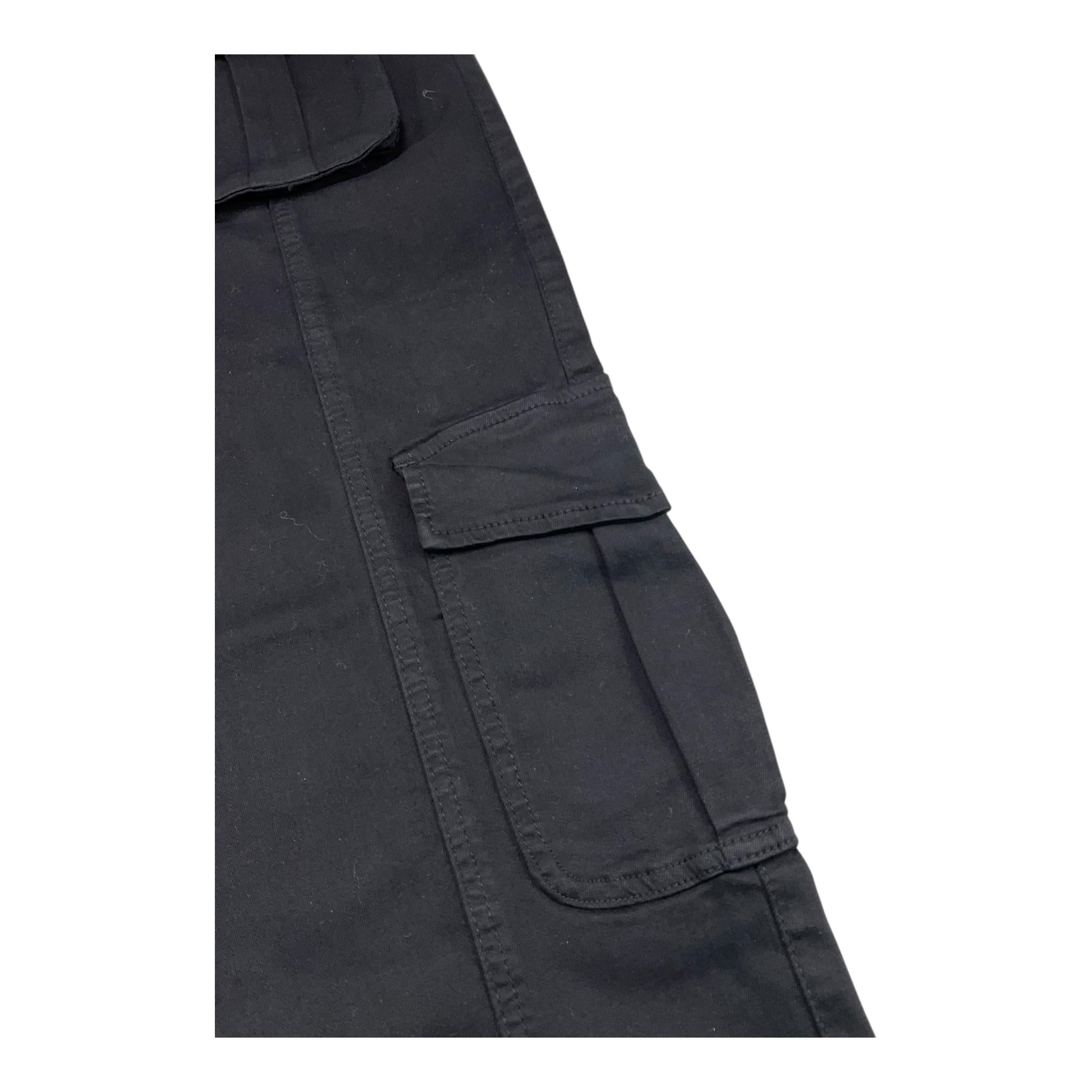 TO be too pantalone tinta unita modello cargo a palazzo Nero per Bambina TFJF24P509 NERO TO be too