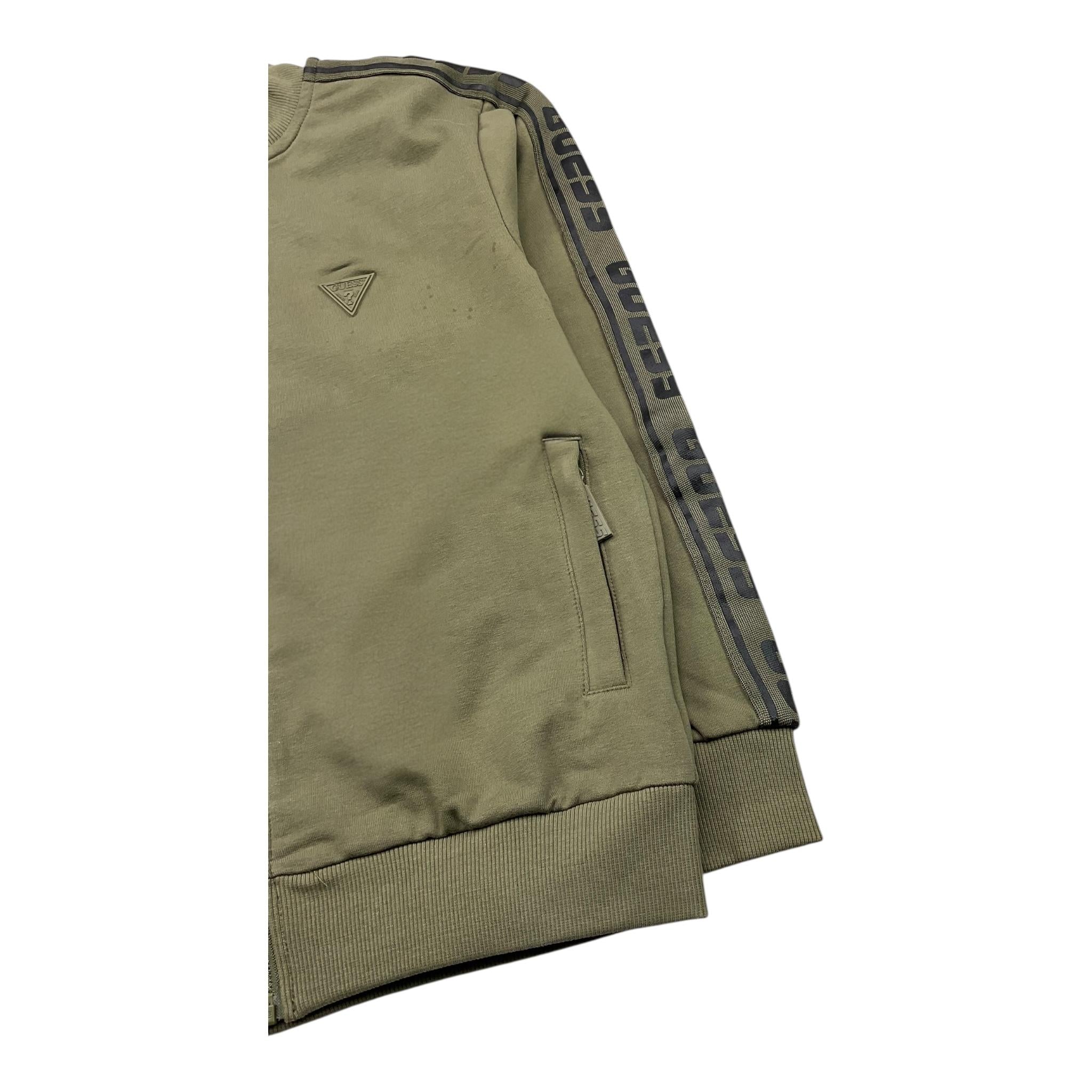 GUESS felpa con zip tinta unita con maniche logate Verde per Bambino L2YQ47K6S1 VERDE GUESS