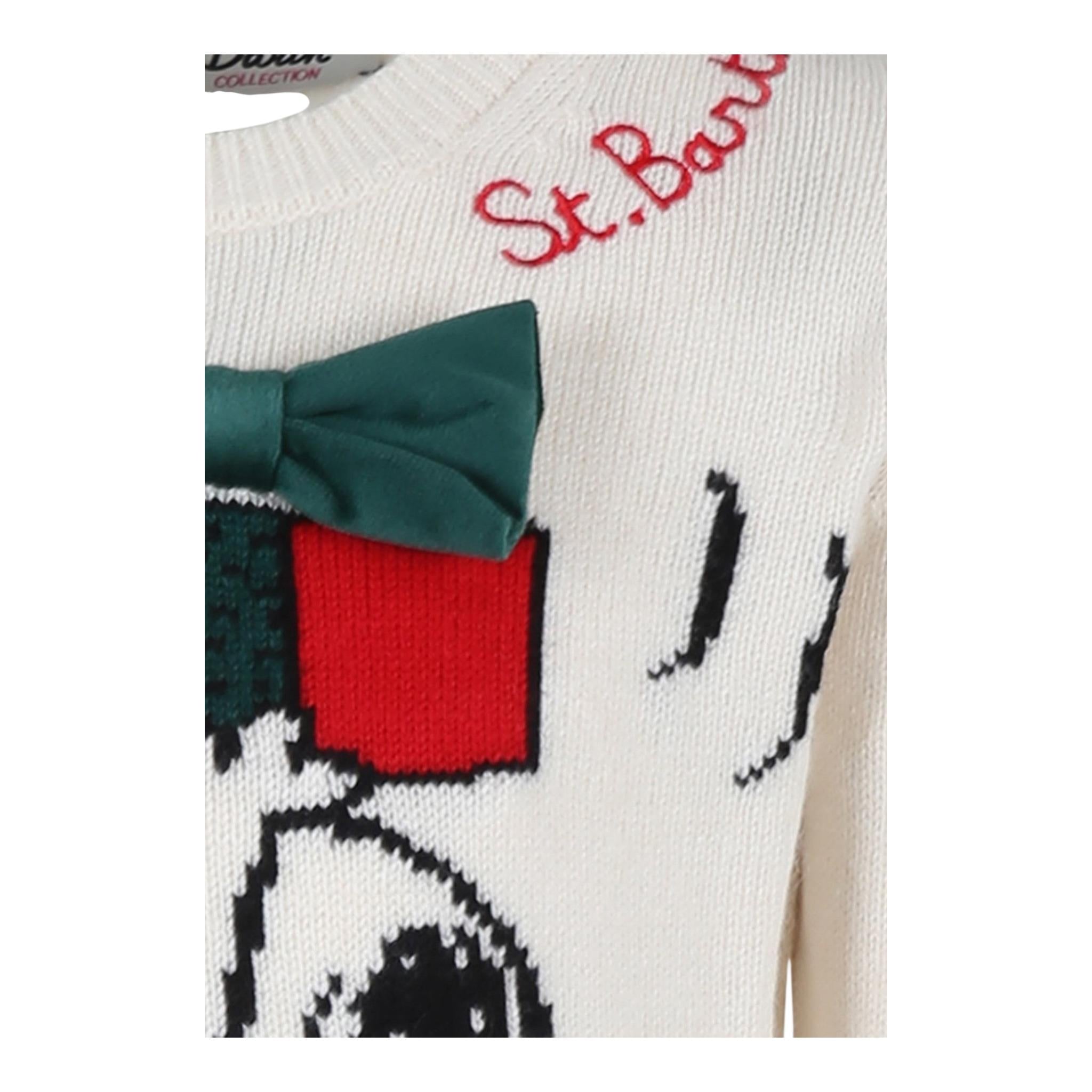 SAINT BARTH maglia girocollo tinta unita con stampa Panna per Bambina PRC0001X PANNA SAINT BARTH