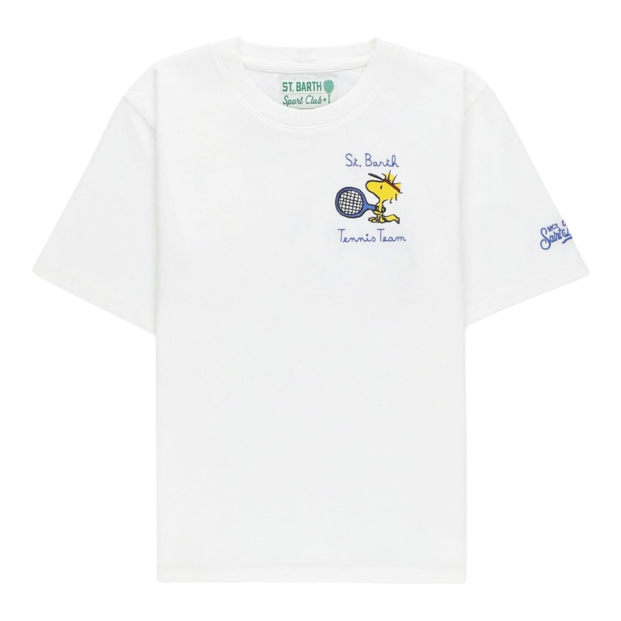 SAINT BARTH t-shirt girocollo tinta unita con stampa Bianco per Bambino CAM0001 BIANCO SAINT BARTH