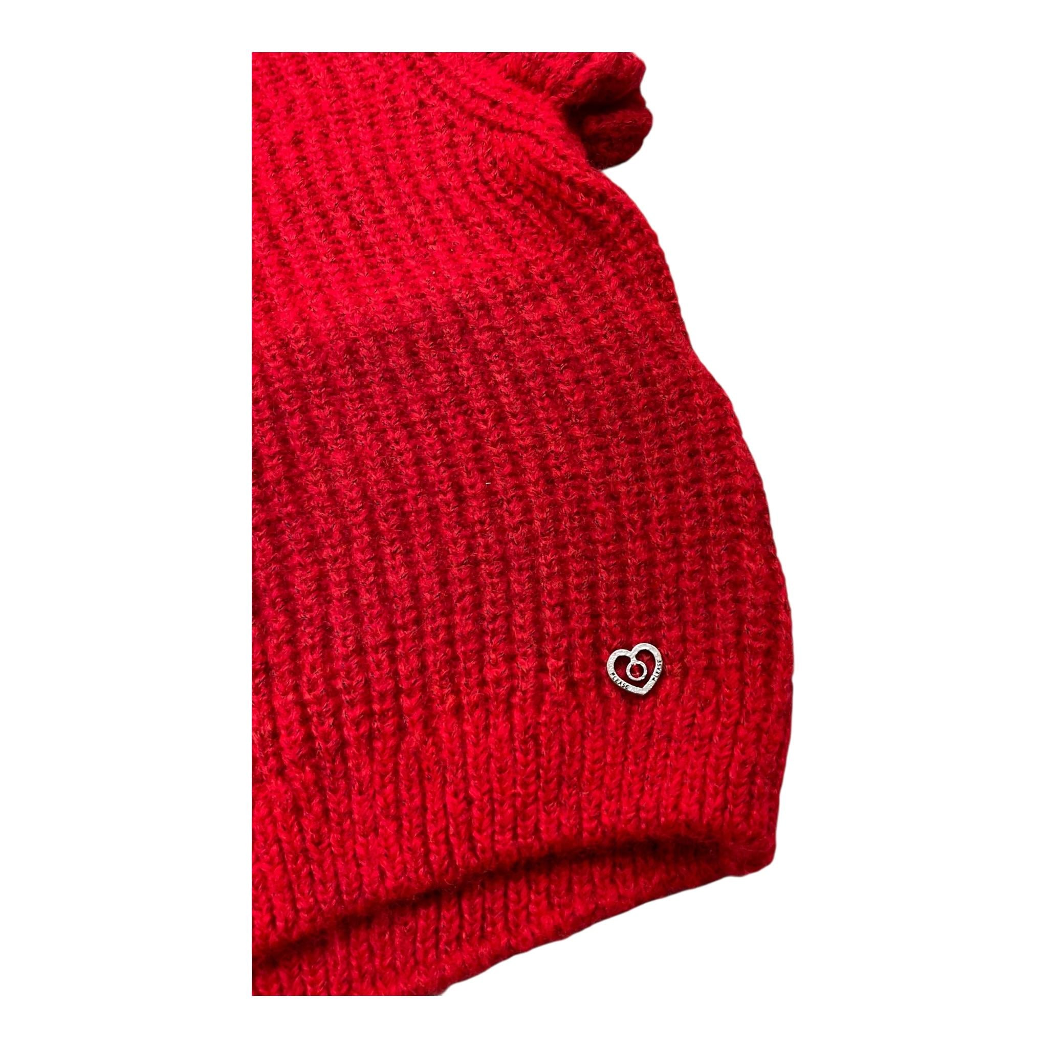 PLEASE maglia modello smanicato tinta unita girocollo Rosso per Neonata NB69230G65 ROSSO PLEASE