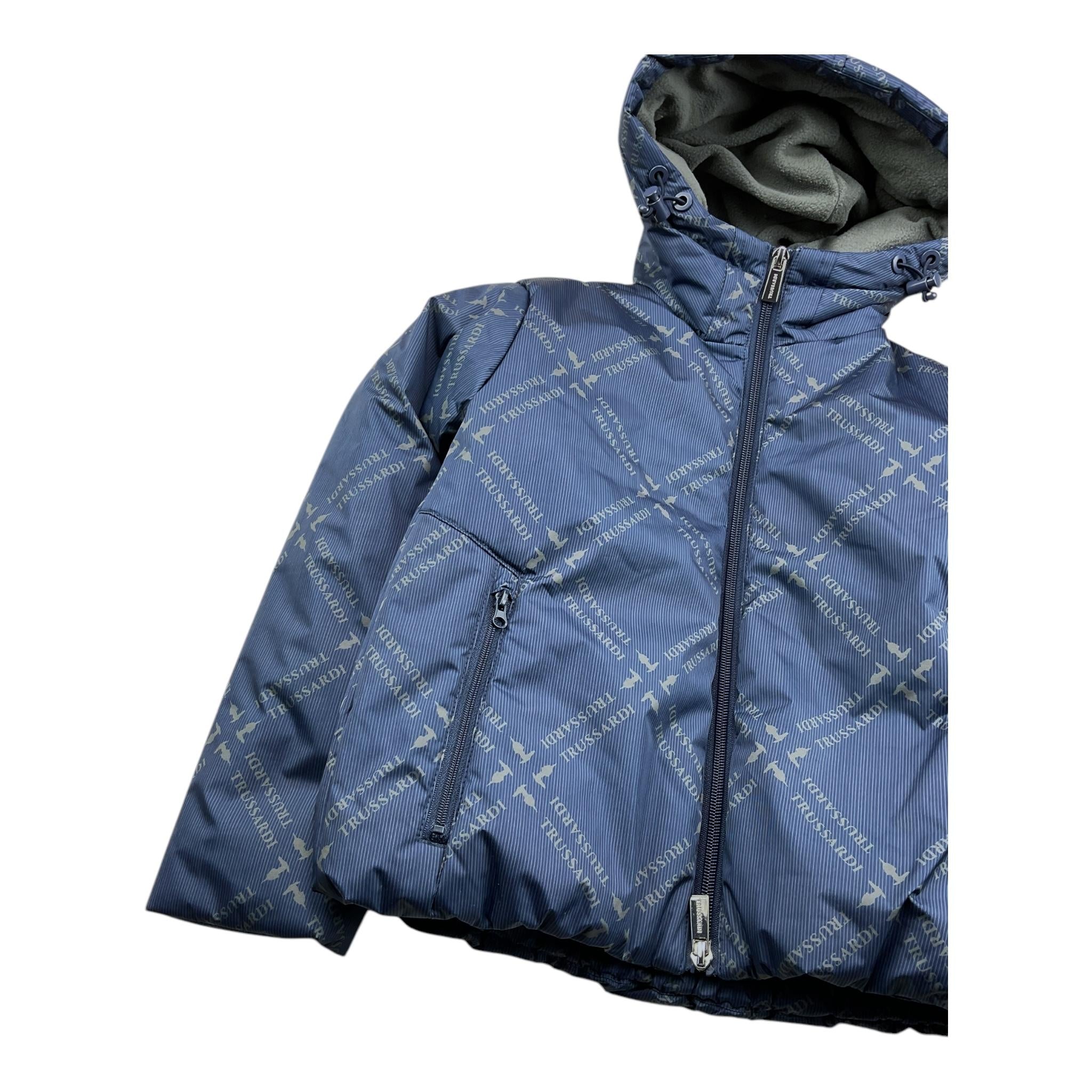 TRUSSARDI giubbino tinta unita con logo Blu per Bambino TBA25110 BLU TRUSSARDI