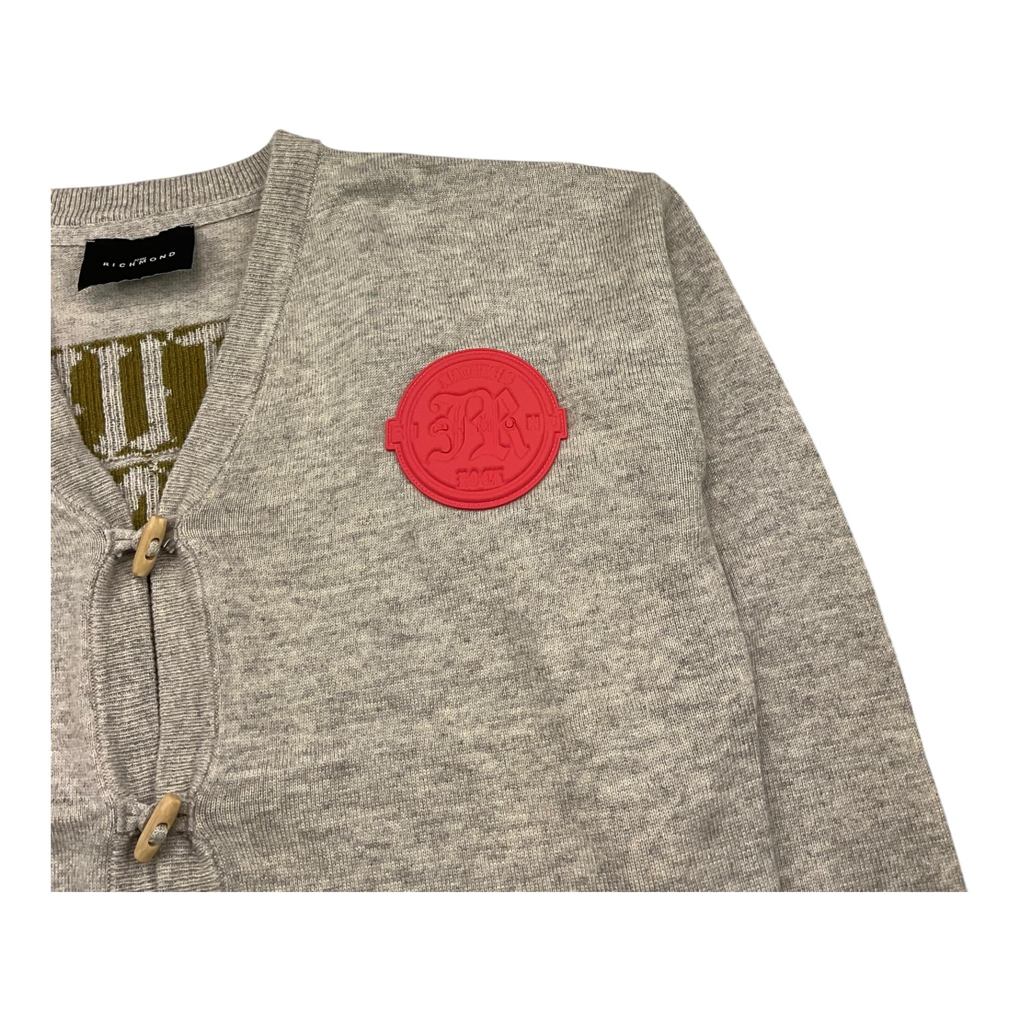 JOHN RICHMOND cardigan tinta unita con stampa Grigio per Bambino RBA25064CD GRIGIO JOHN RICHMOND