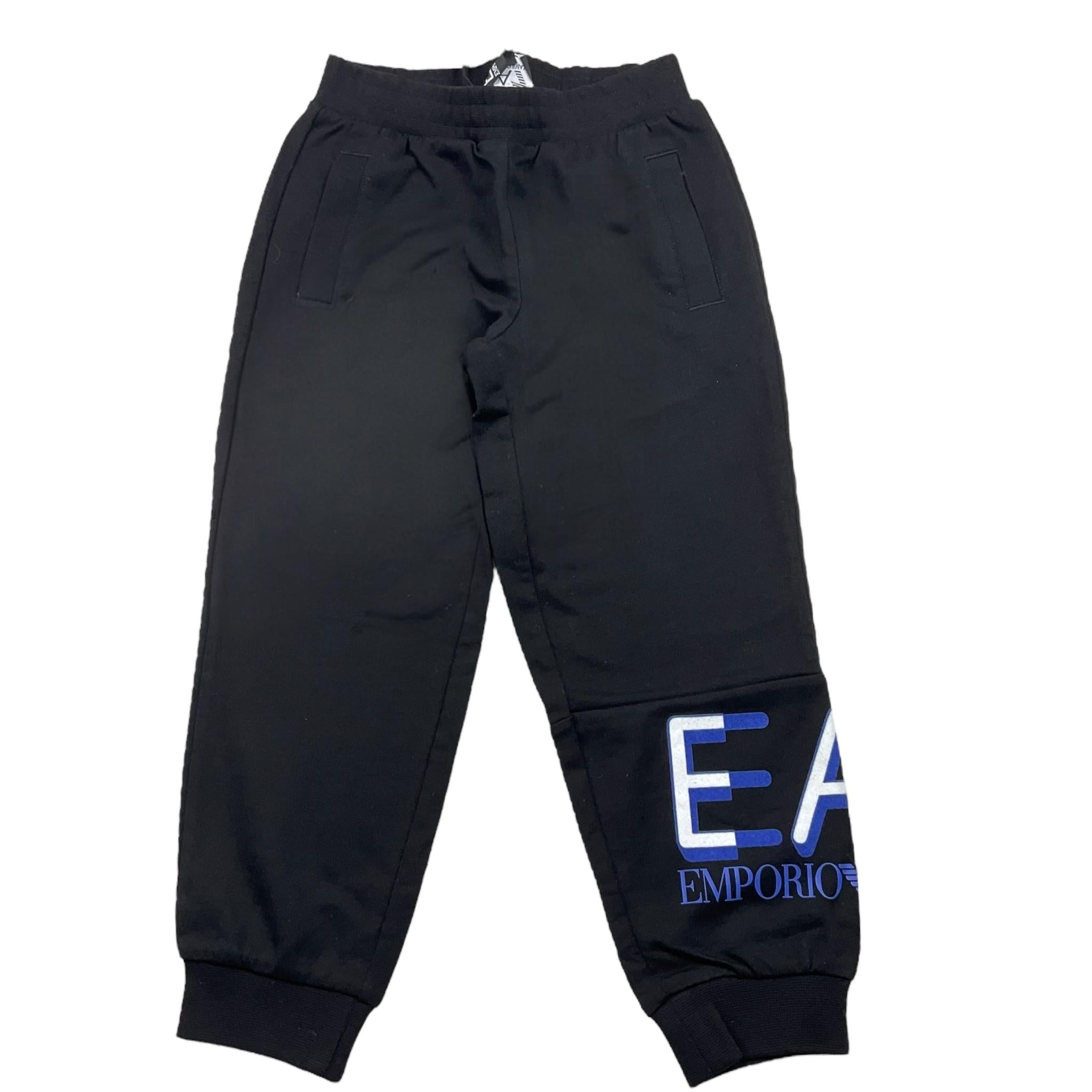 EMPORIO ARMANI pantalone tuta tinta unita con stampa Nero per Bambino 6RBP58 NERO EMPORIO ARMANI