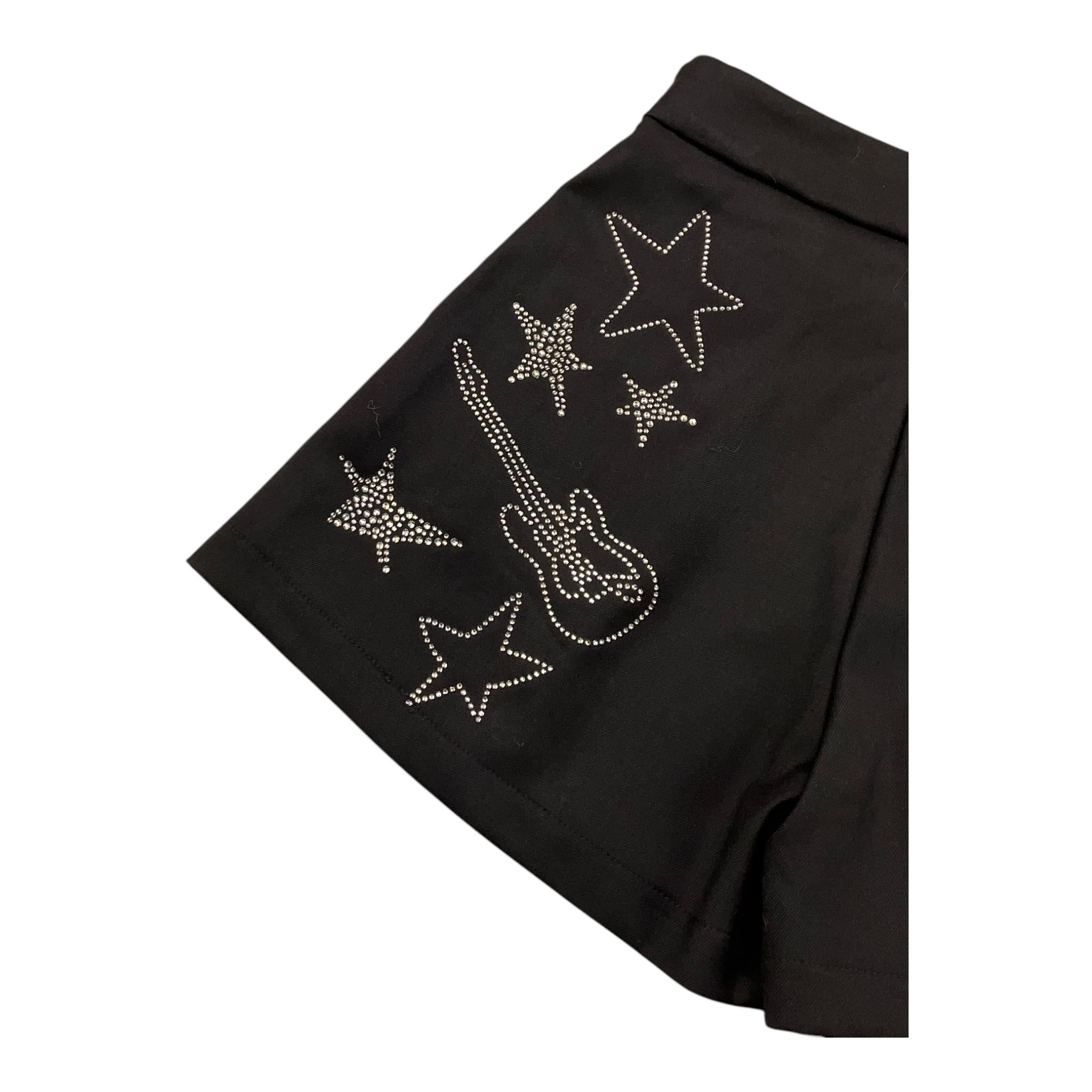 JOHN RICHMOND short tinta unita cn brillantini Nero per Bambina RGA25237SH NERO JOHN RICHMOND
