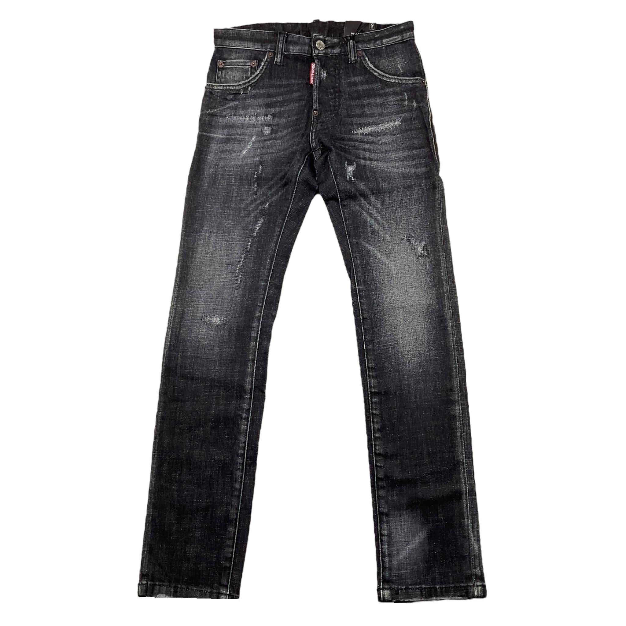 DSQUARED2 jeans tinta unita con strappi Nero per Bambino DQ0236X NERO DSQUARED2