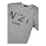 N°21 t-shirt girocollo tinta unita con stampa Grigio per Bambino N21943 GRIGIO N°21