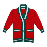 PHILOSOPHY cardigan tinta unita con profili in contrasto Rosso per Bambina PFMA045 ROSSO PHILOSOPHY