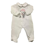 LE BEBE' tutina manica lunga tinta unita con orso Bianco per Neonata LBG6005 BIANCO LE BEBE'