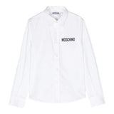 MOSCHINO camicia manica lunga tinta unita con stampa logo Bianco per Bambino HDC01X BIANCO MOSCHINO