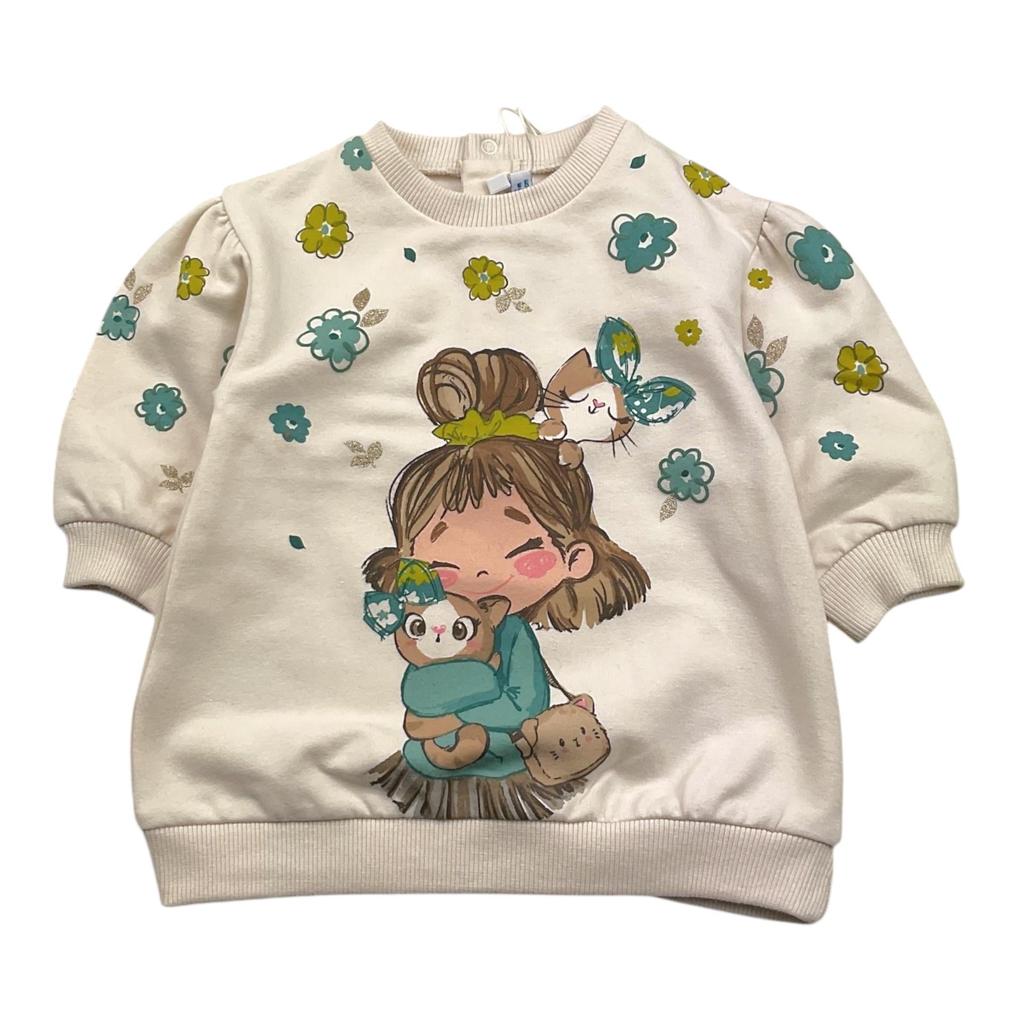 MAYORAL felpa girocollo tinta unita con stampa Beige per Neonata 2922 BEIGE MAYORAL