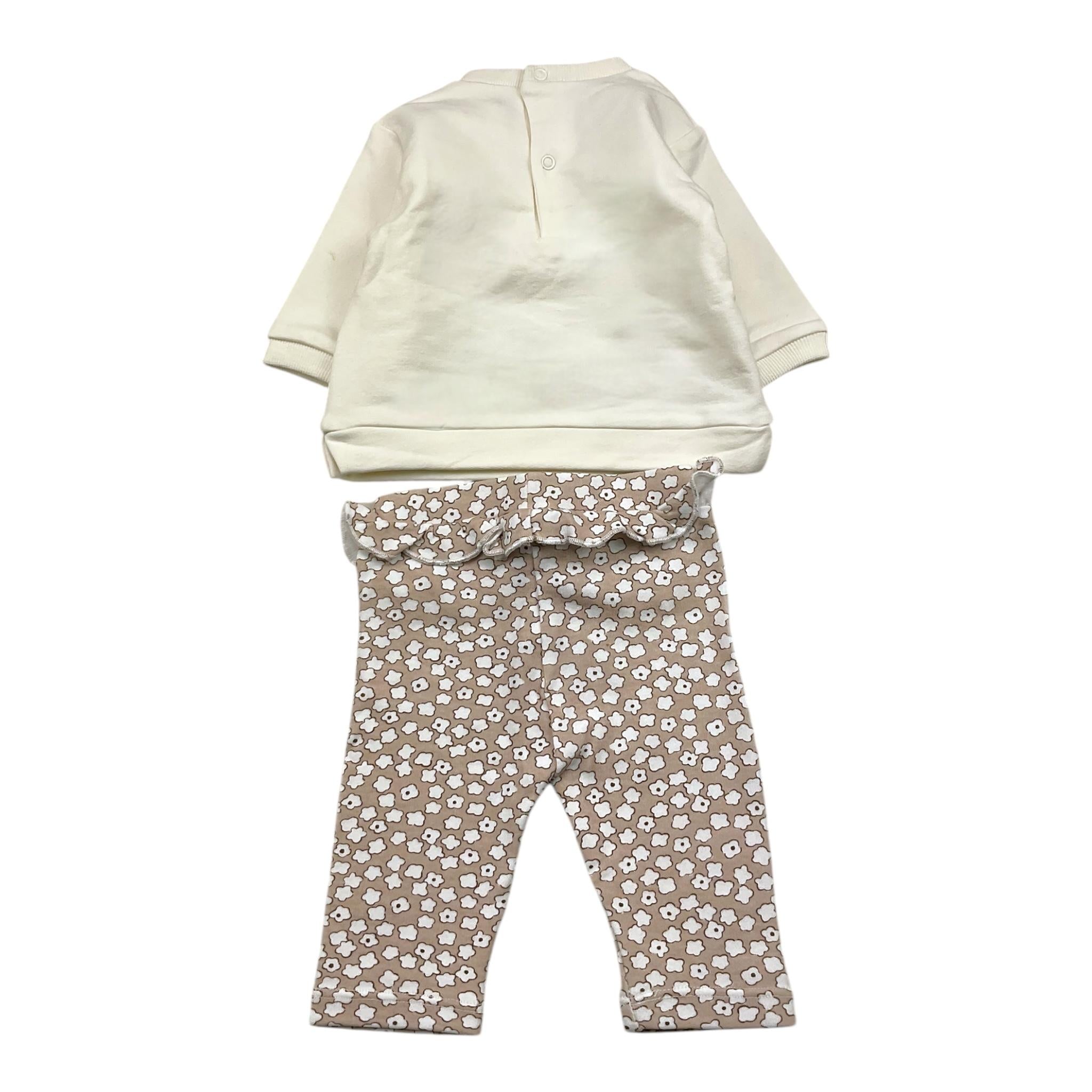 MAYORAL completo 2pz felpa-leggins bicolore con stampa Panna per Neonata 24091 PANNA MAYORAL
