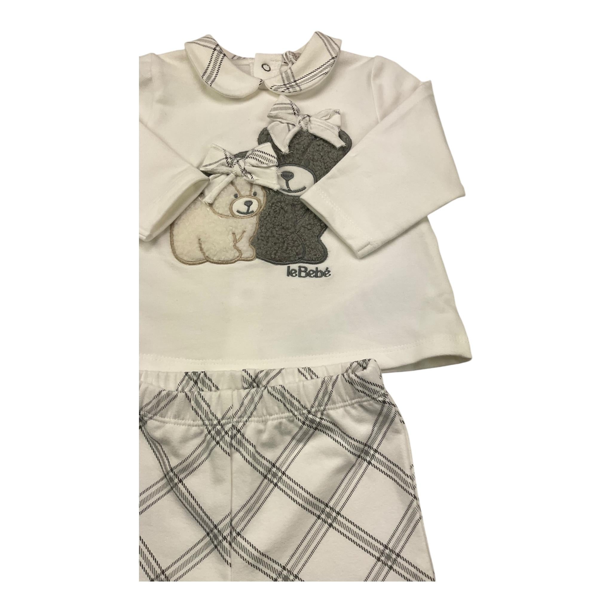 LE BEBE' completo 2 pezzi shirt-ghettina tinta unita Bianco per Neonata LBG5973 BIANCO LE BEBE'