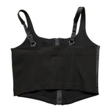 PATRIZIA PEPE top tinta unita in ecopelle Nero per Bambina 7C0250 NERO PATRIZIA PEPE