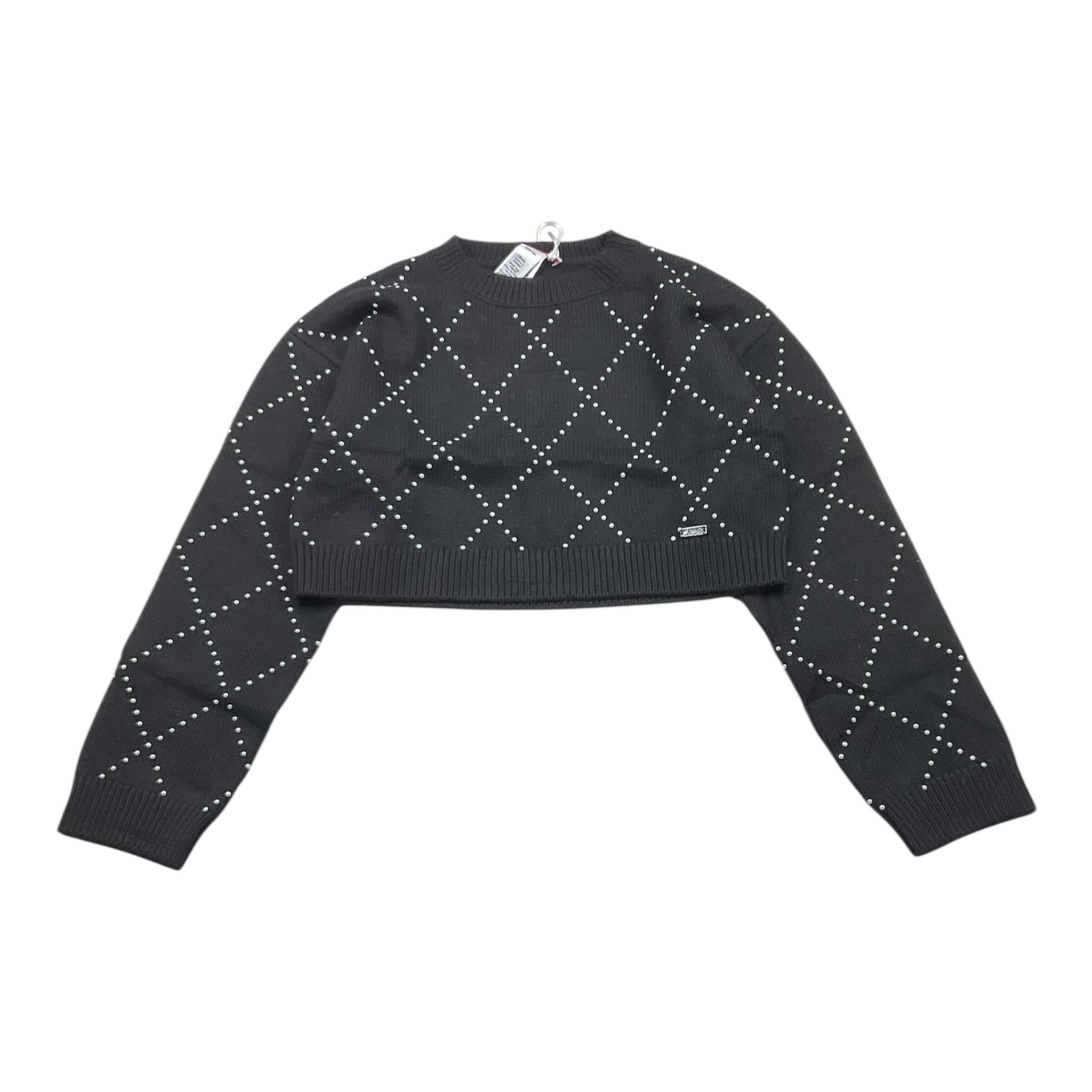 LIU JO maglia girocollo tinta unita con applicazioni Nero per Bambina GF4137MS16G NERO LIU JO