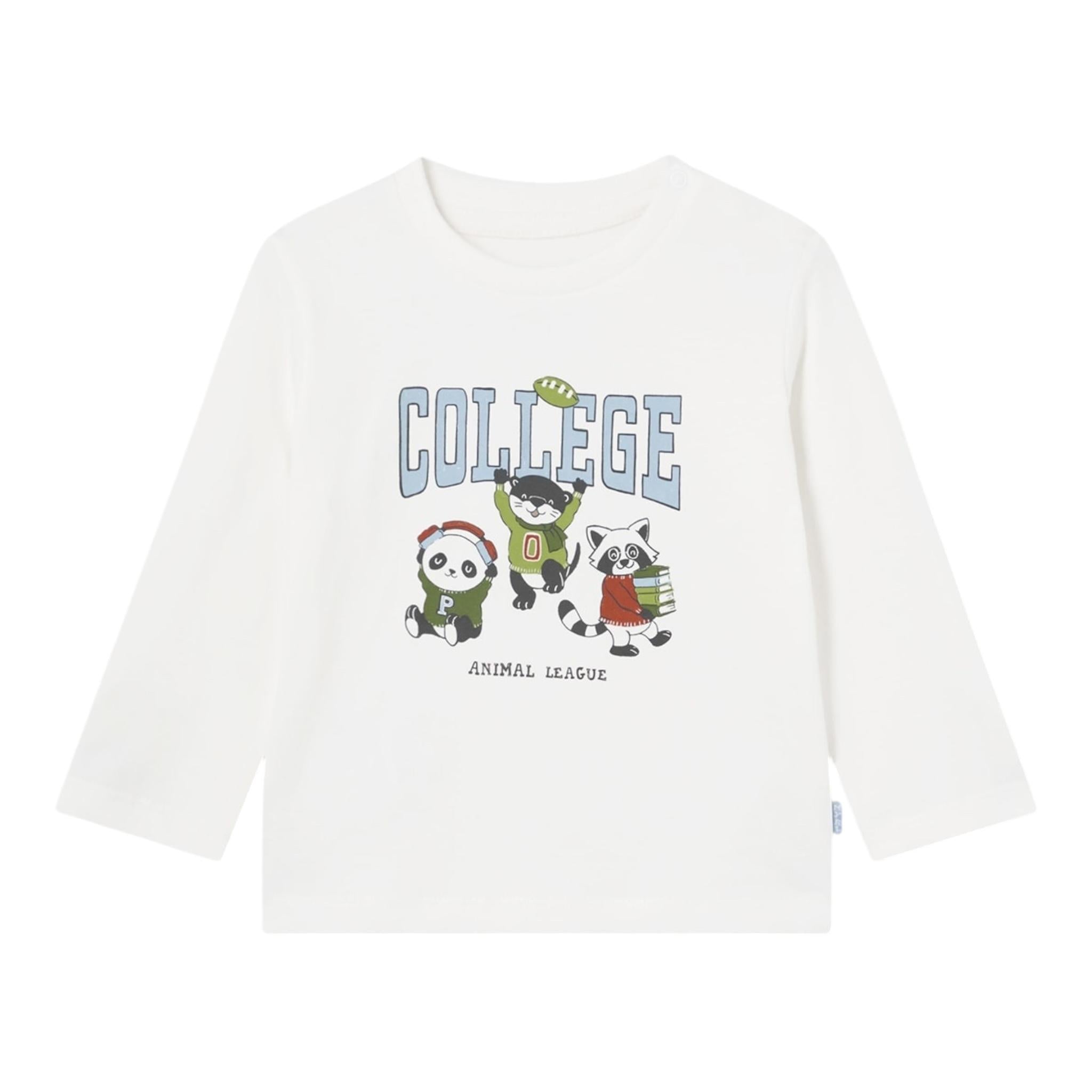 MAYORAL shirt girocollo tinta unita con stampa in contrasto Bianco per Neonato 2032 BIANCO MAYORAL
