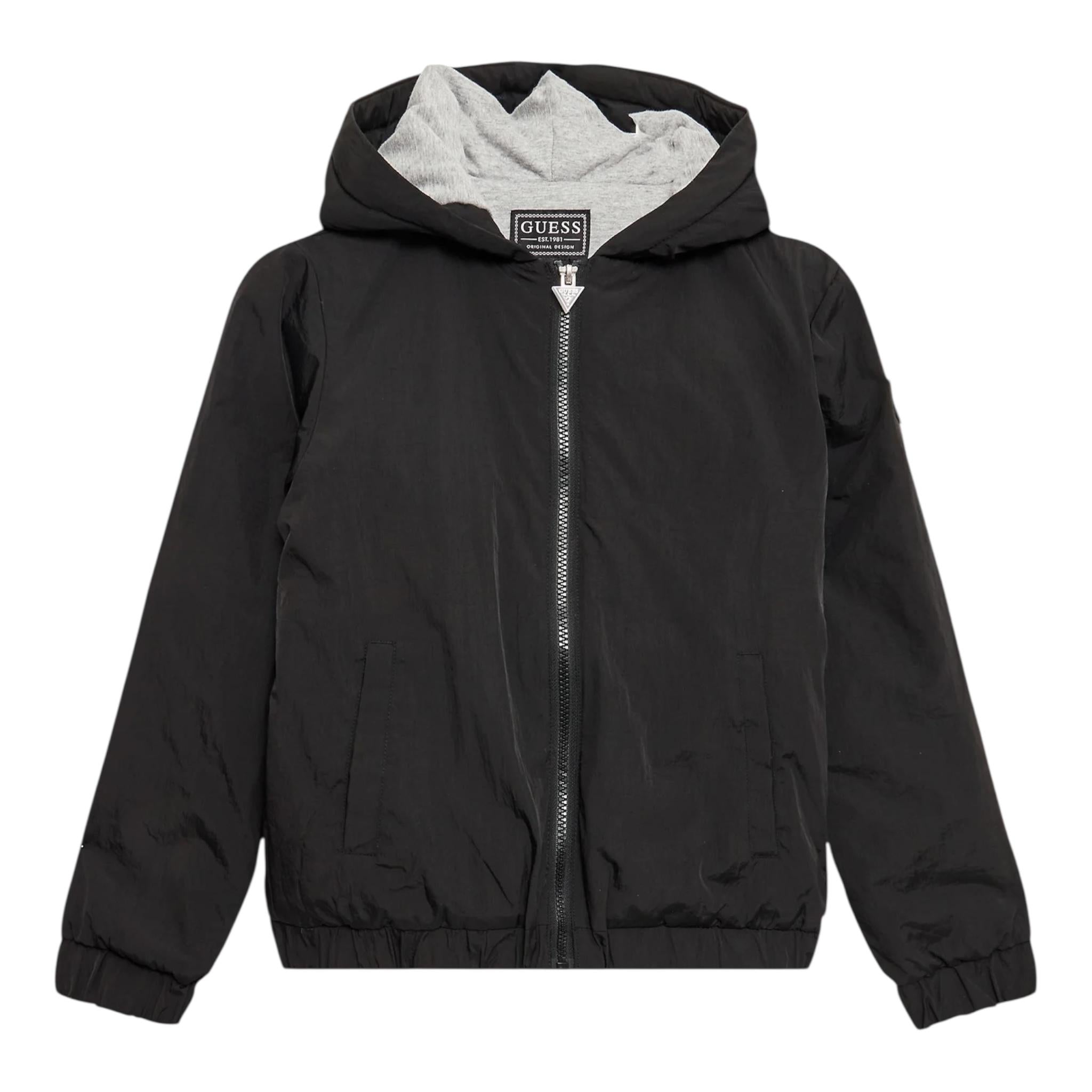 GUESS giubbino tinta unita con cappuccio Nero per Bambino L3YL02WF090 NERO GUESS