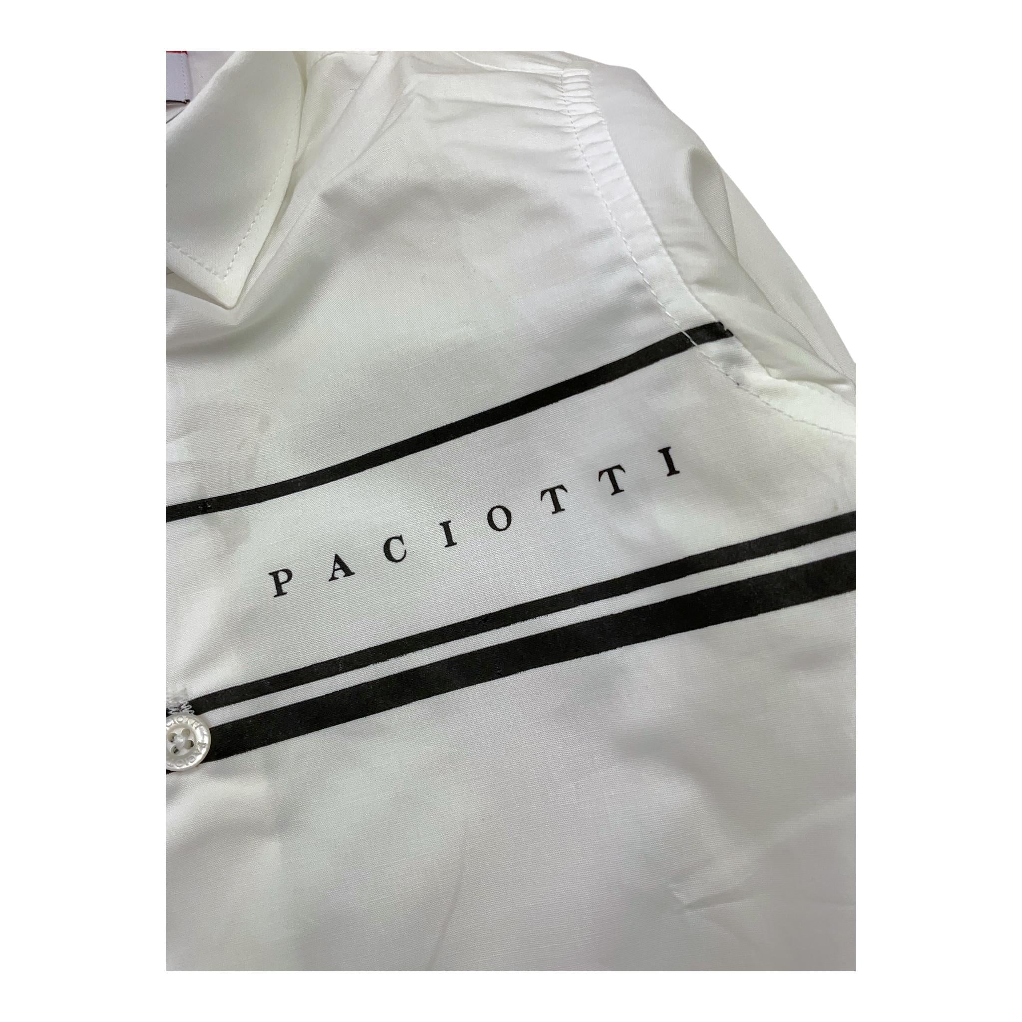 CESARE PACIOTTI camicia manica lunga tinta unita con  logo Bianco per Neonato CMP5351B BIANCO CESARE PACIOTTI