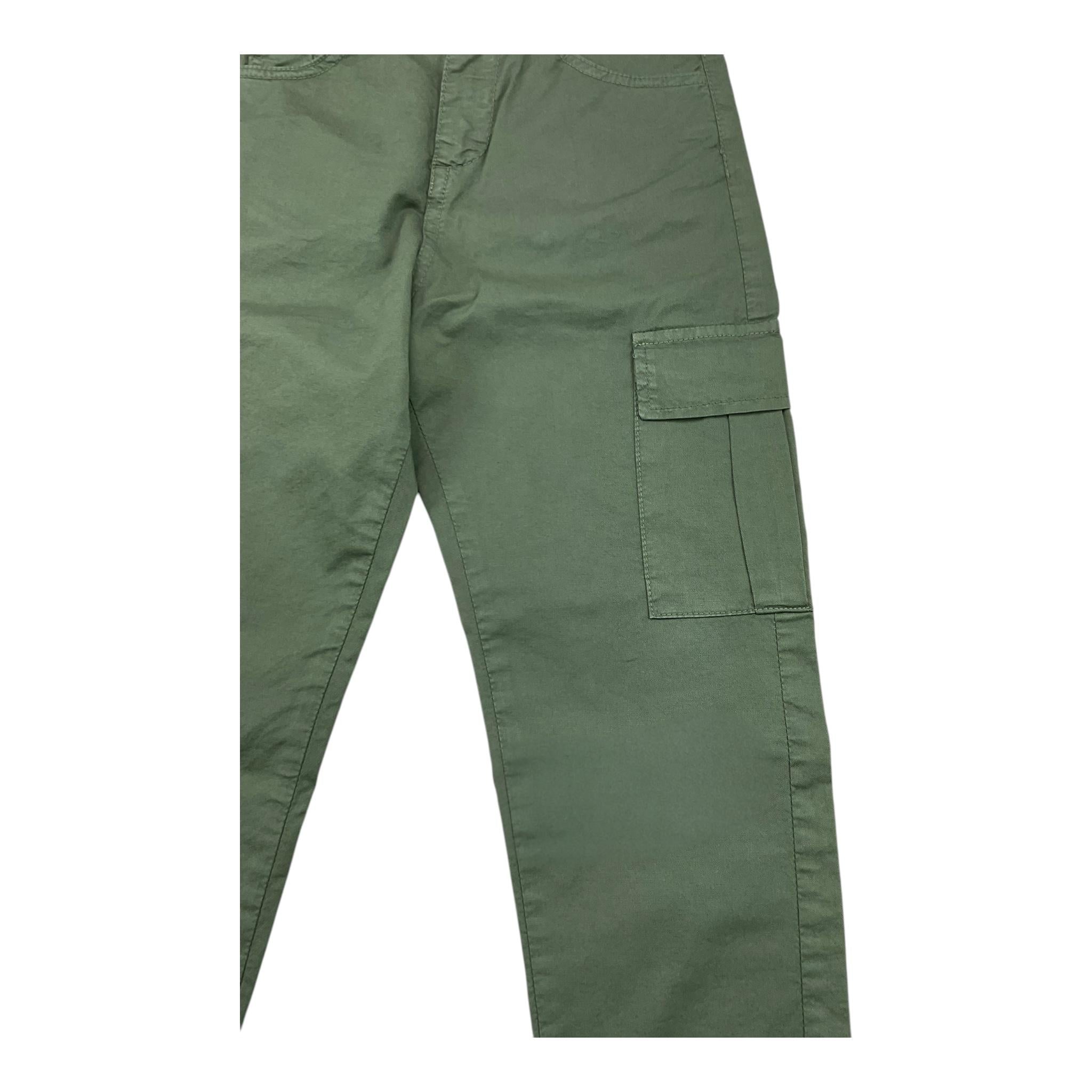 NEVER TOO pantalone tinta unita con girovita regolabile Verde per Bambino NT1906R VERDE NEVER TOO