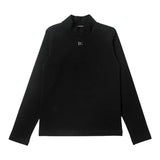 DOLCE & GABBANA maglia mezzo collo tinta unita con logo Nero per Bambina L5JTJG NERO DOLCE & GABBANA
