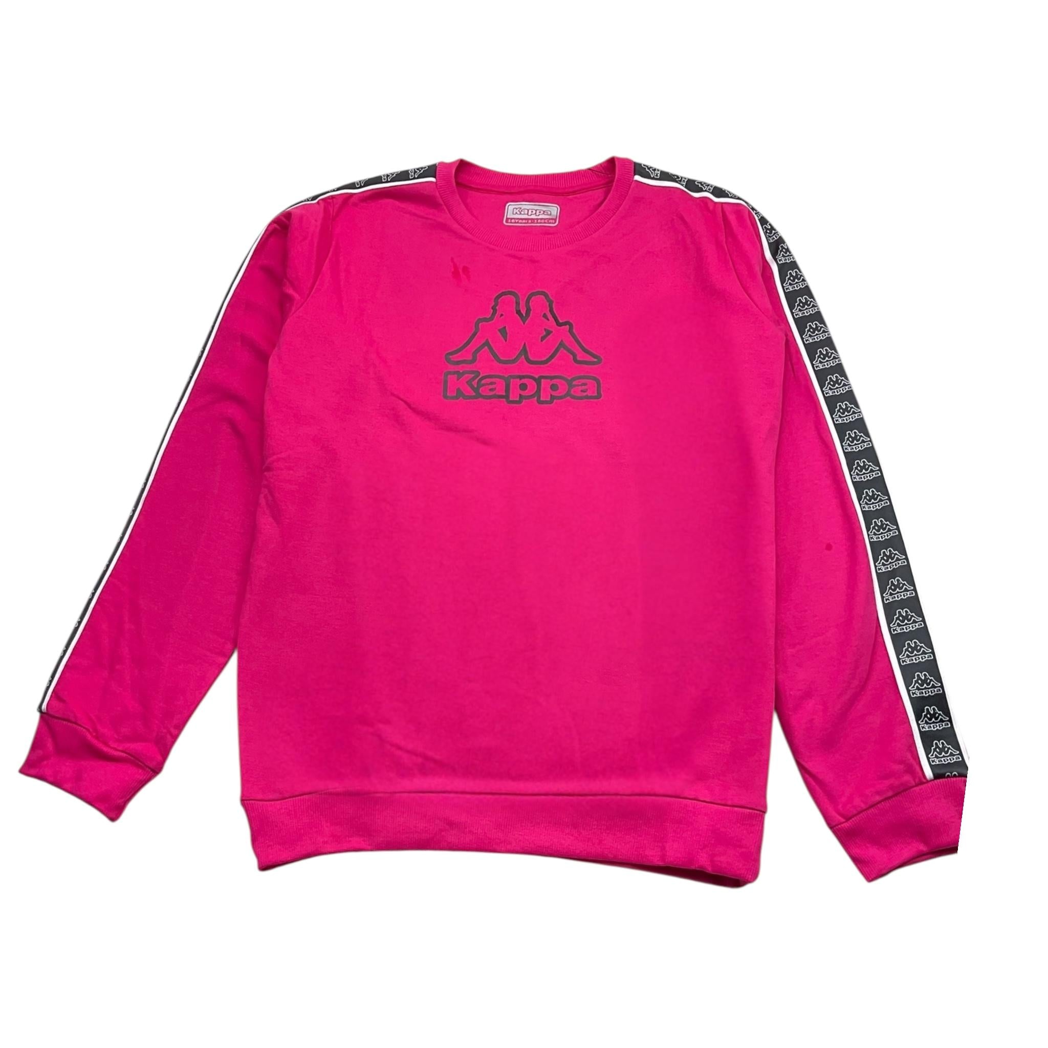 KAPPA felpa girocollo tinta unita con stampa Fuxia per Bambina 341Y16W FUXIA KAPPA