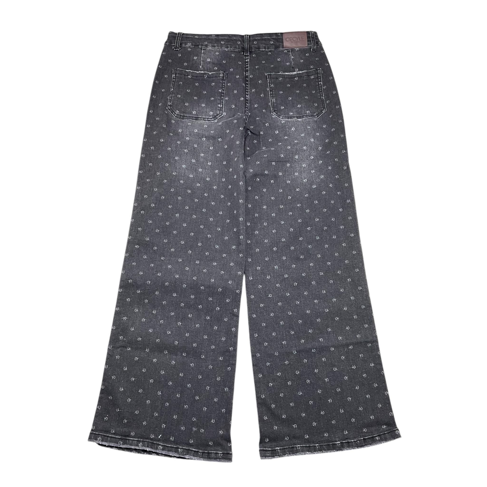 CECYLE jeans tinta unita modello palazzo Nero per Bambina BY1888 NERO CECYLE