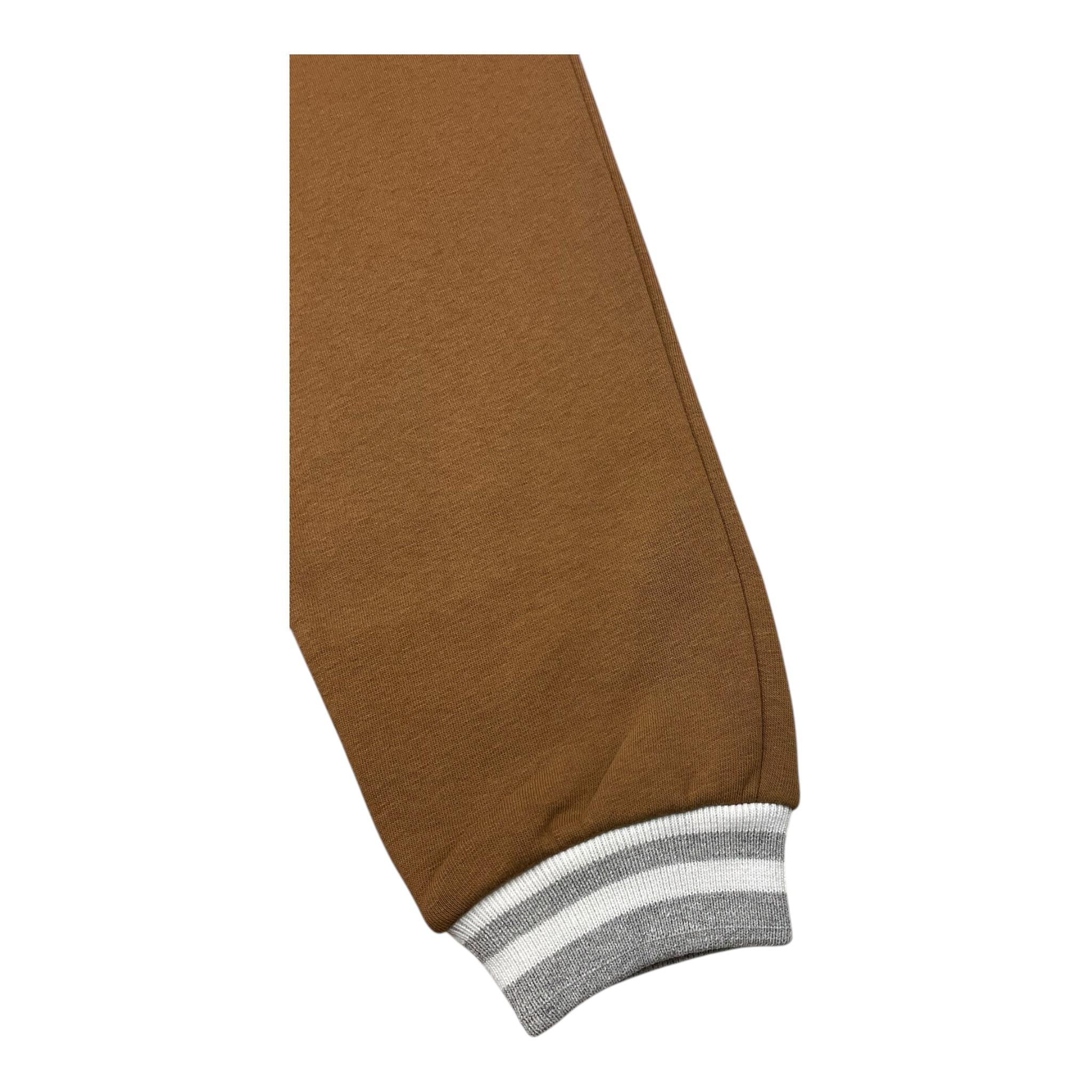 DETWELVE pantalone tuta tinta unita con elastici in contrasto Marrone per Bambino CB654 MARRONE DETWELVE