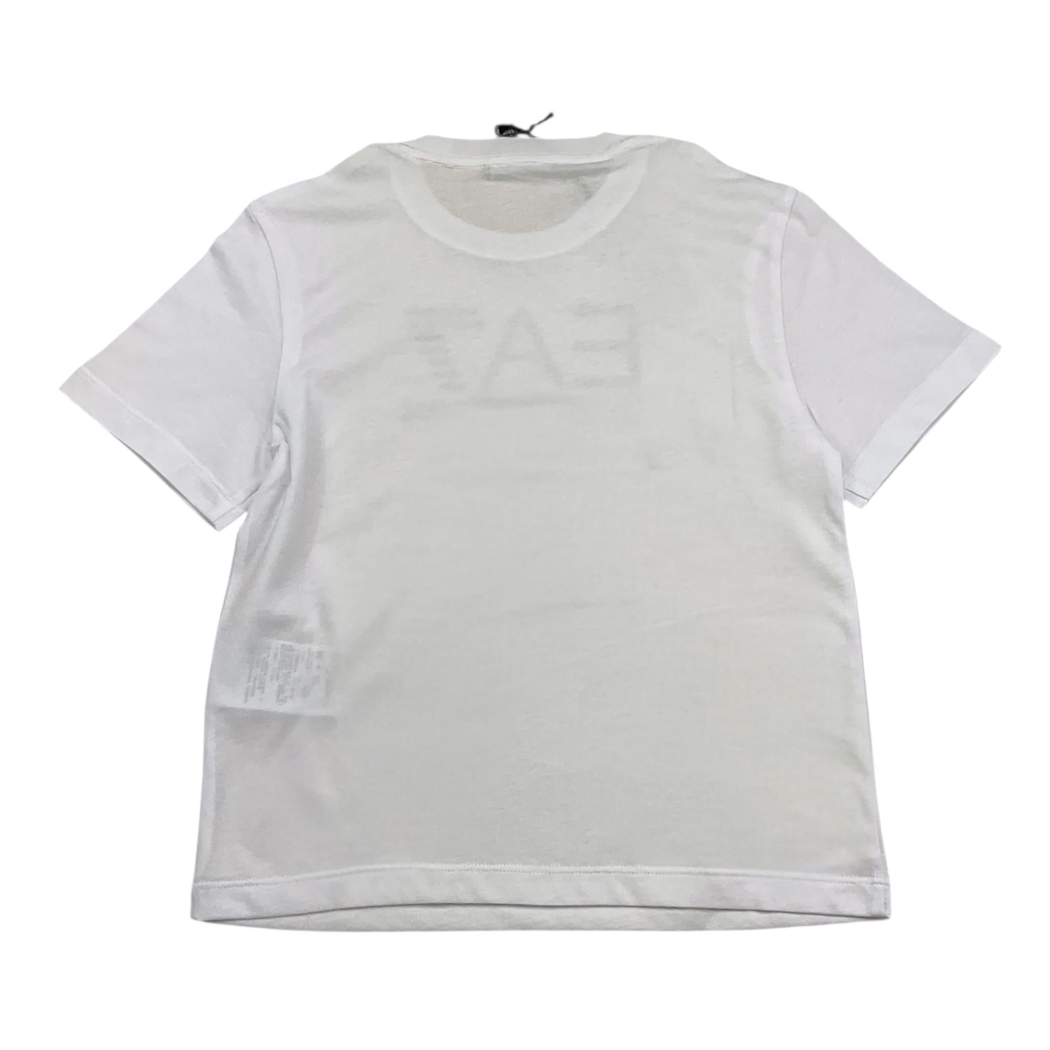 EMPORIO ARMANI t-shirt girocollo tinta unita con stampa Bianco per Bambino 3DBT53 BIANCO EMPORIO ARMANI