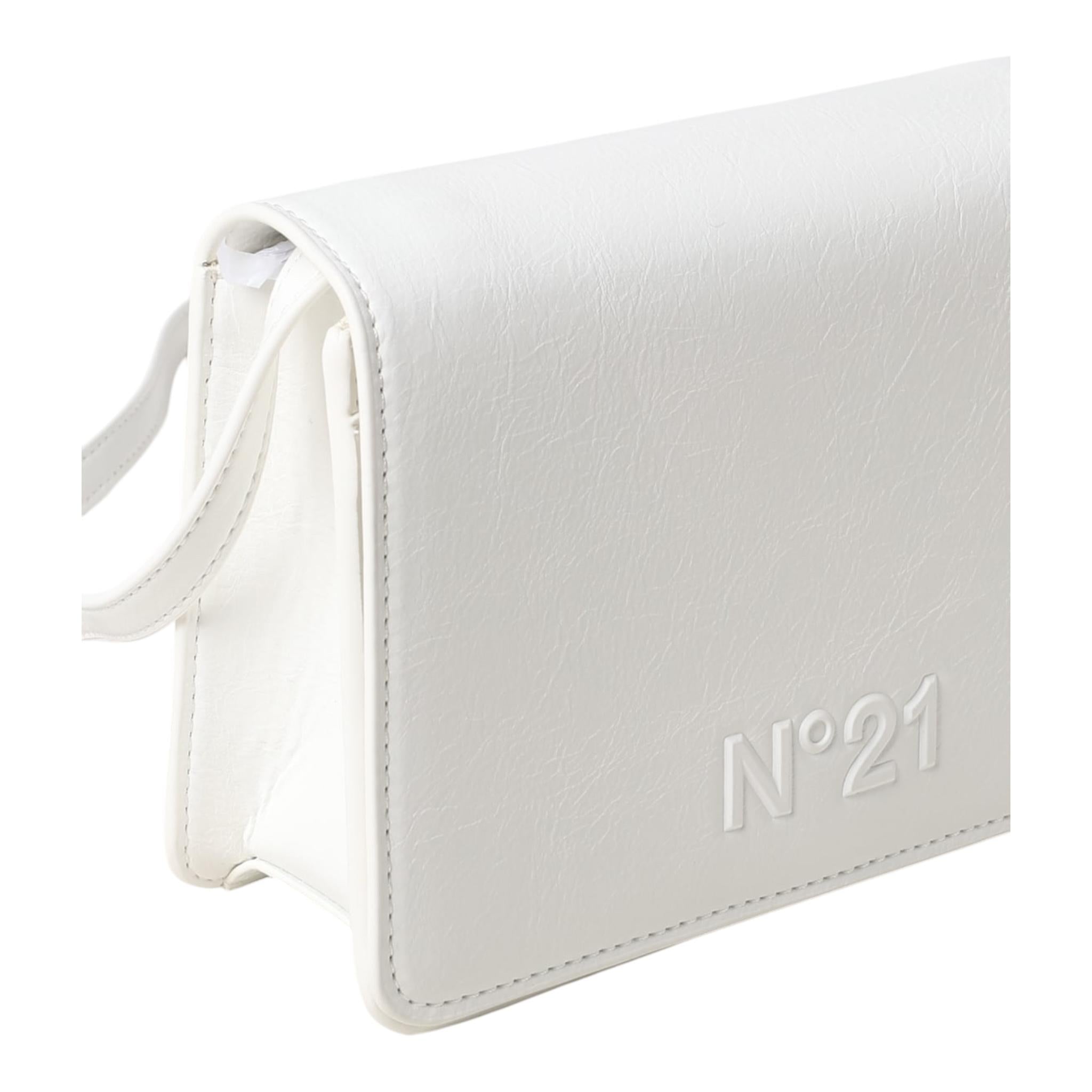 N°21 borsa tinta unita con logo e tracolla Bianco per Bambina N21A35 BIANCO N°21