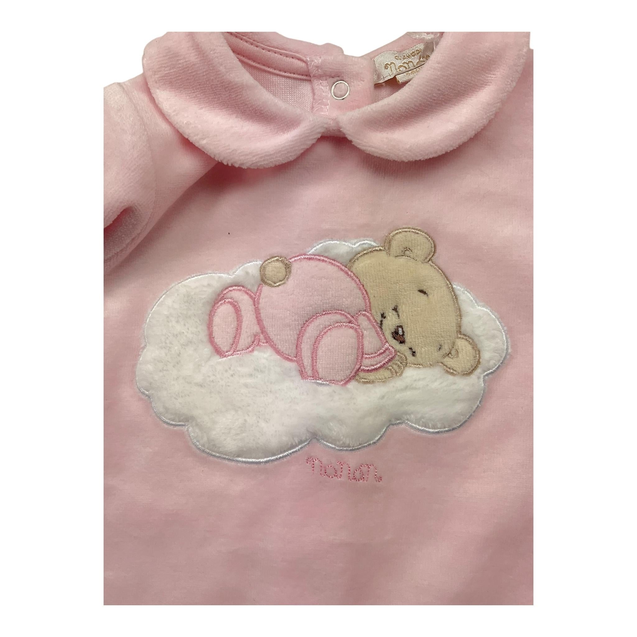 NANAN tutina tinta unita con stampa Rosa per Neonata AI2400101R ROSA NANAN