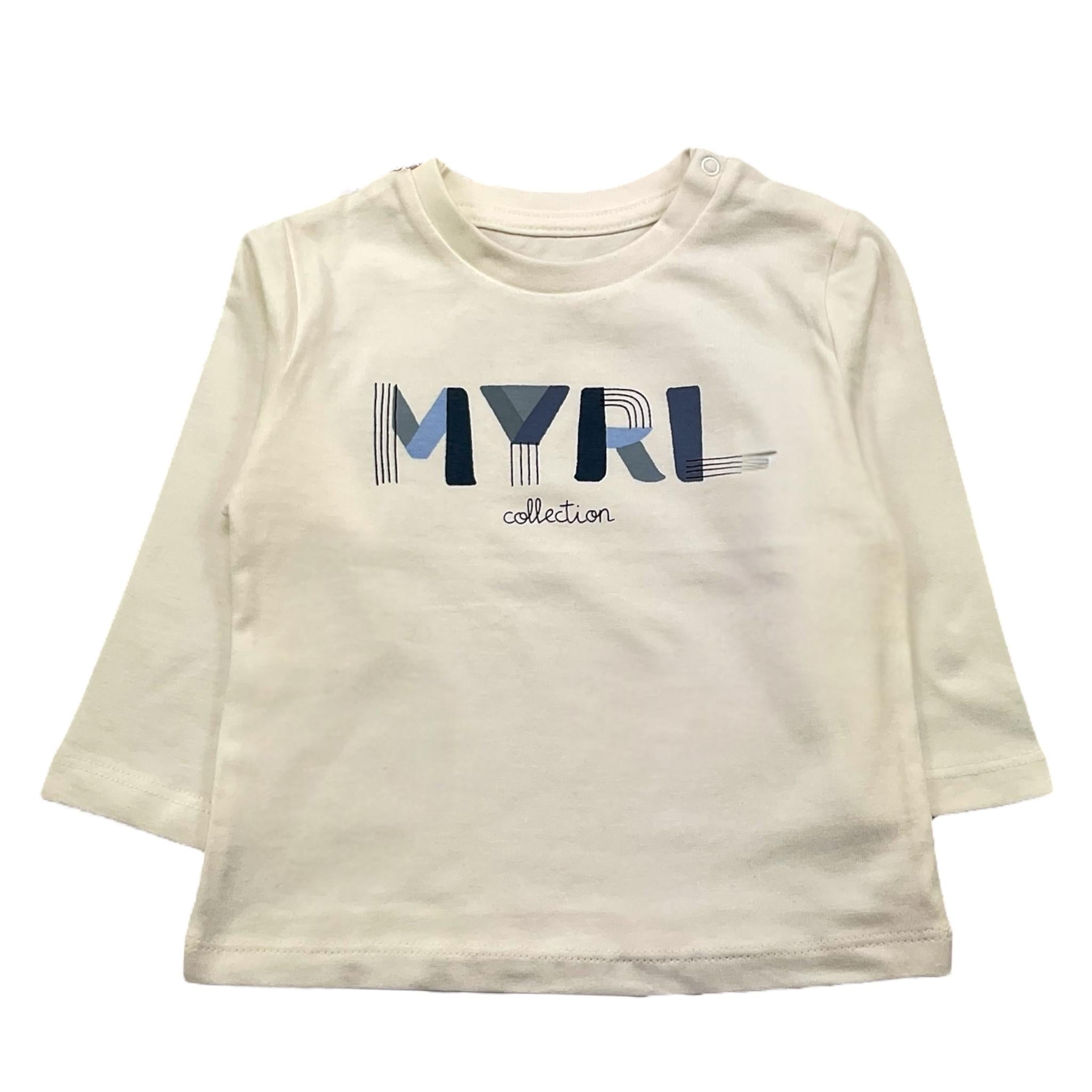 MAYORAL shrit girocollo tinta unita con stampa in contrasto Bianco per Neonato 108XXX BIANCO MAYORAL