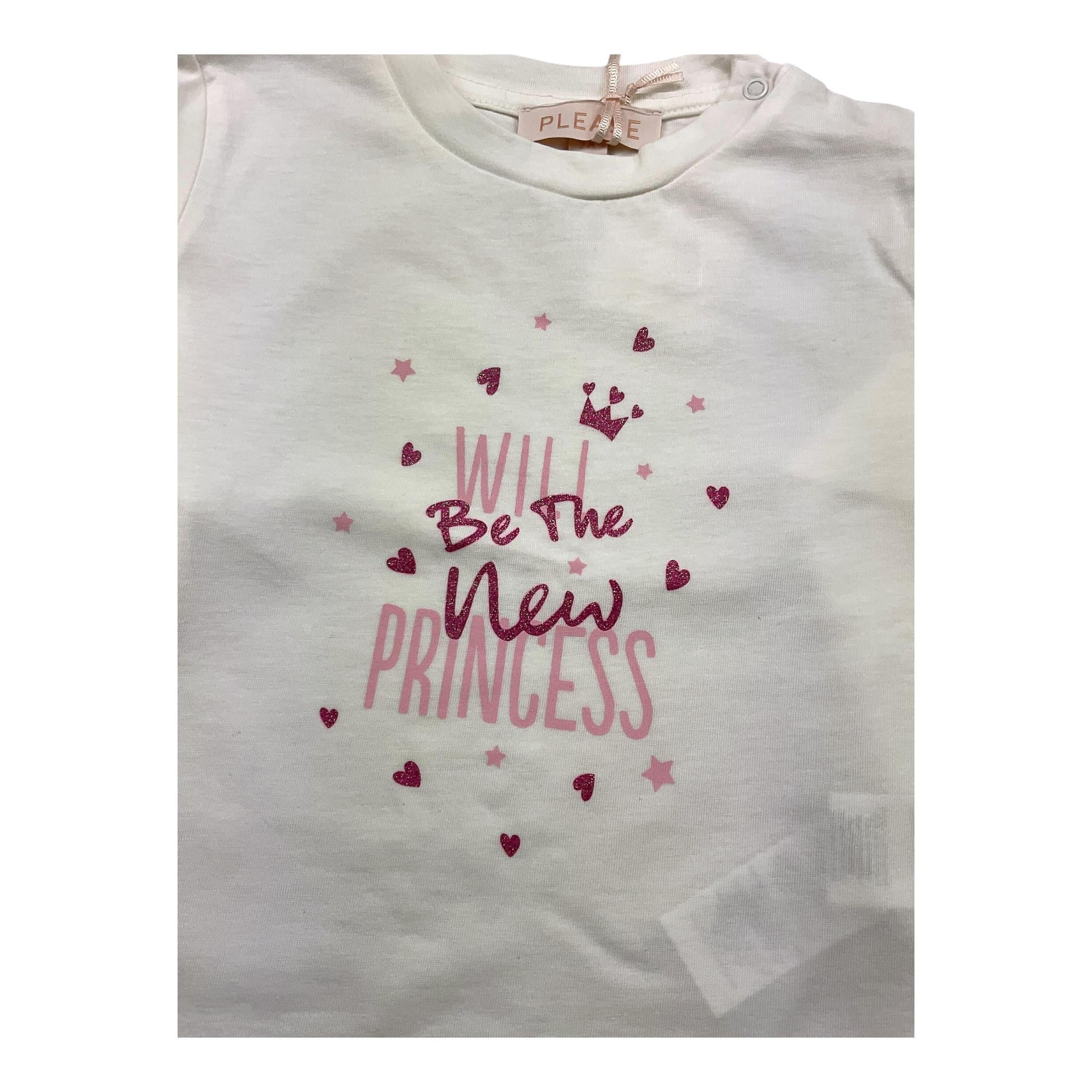 PLEASE shirt girocollo tinta unita cn stampa Bianco per Neonata ML23030G65 BIANCO PLEASE