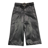 ABEL & LULA pantalone in ecopelle tinta unita modello palazzo Nero per Bambina 55716 NERO ABEL & LULA