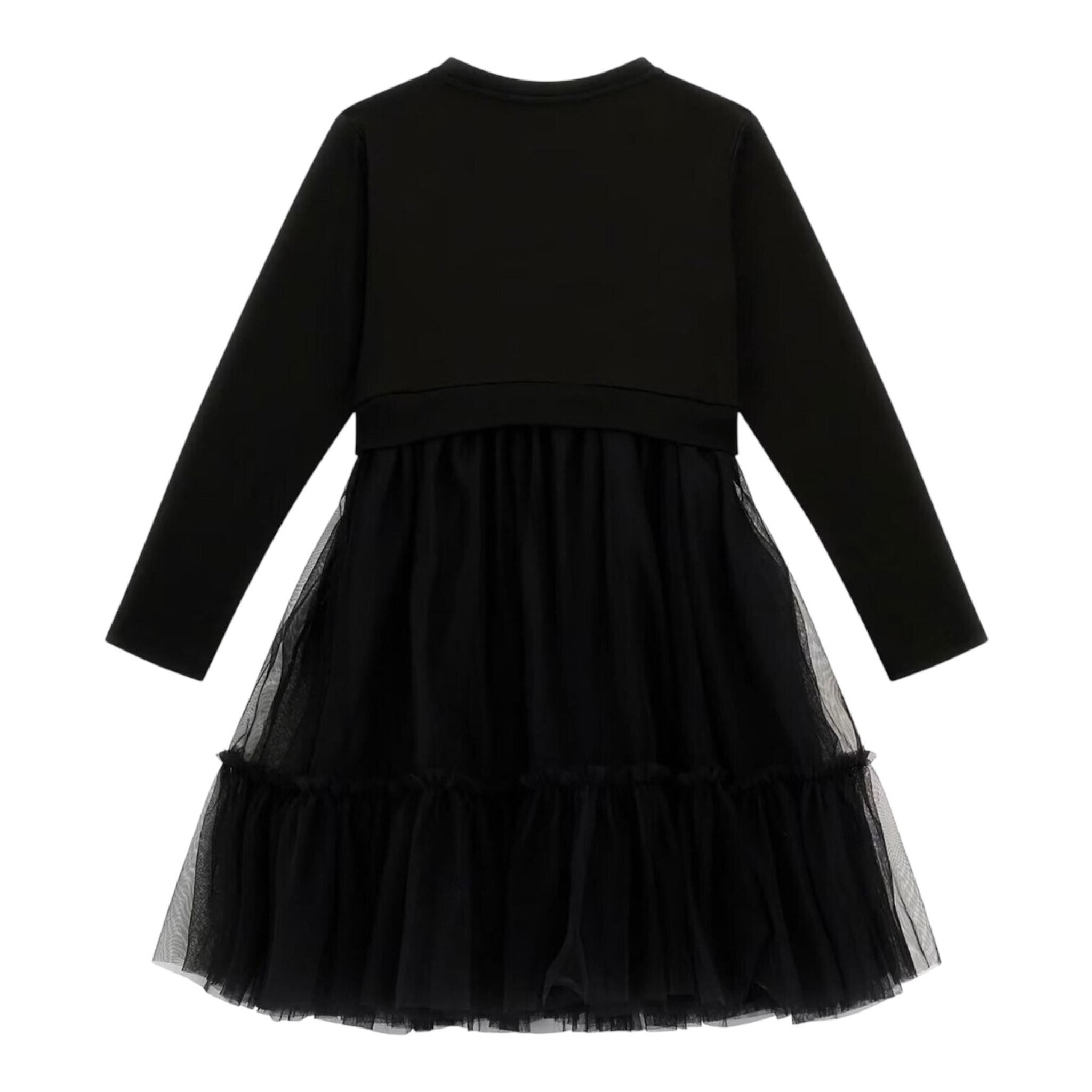 GUESS abito manica lunga tinta unita con gonna tulle Nero per Bambina J4YK06KB8R0 NERO GUESS