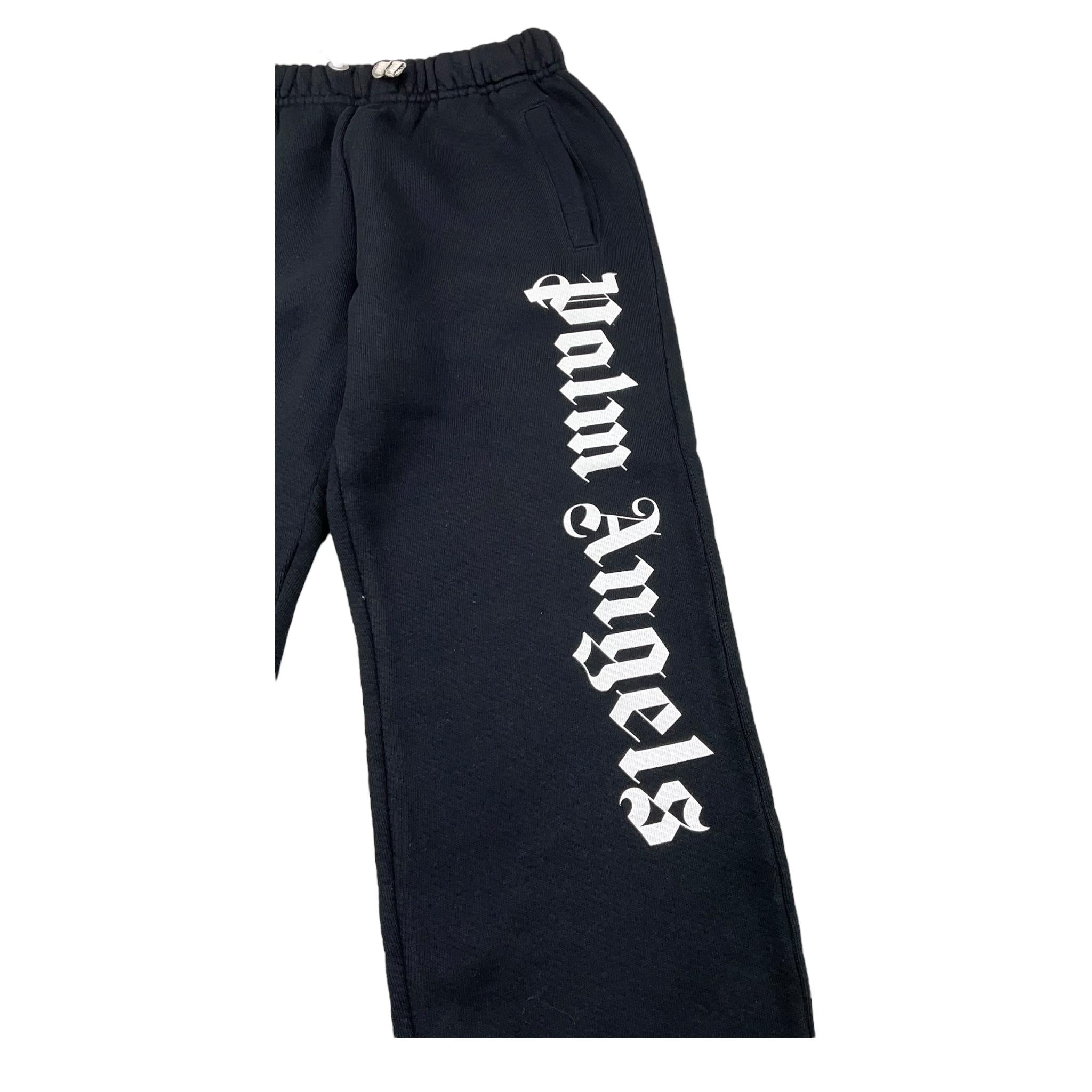 PALM ANGELS pantalone tuta tinta unita con logo Nero per Bambino PBCH002F22 NERO PALM ANGELS