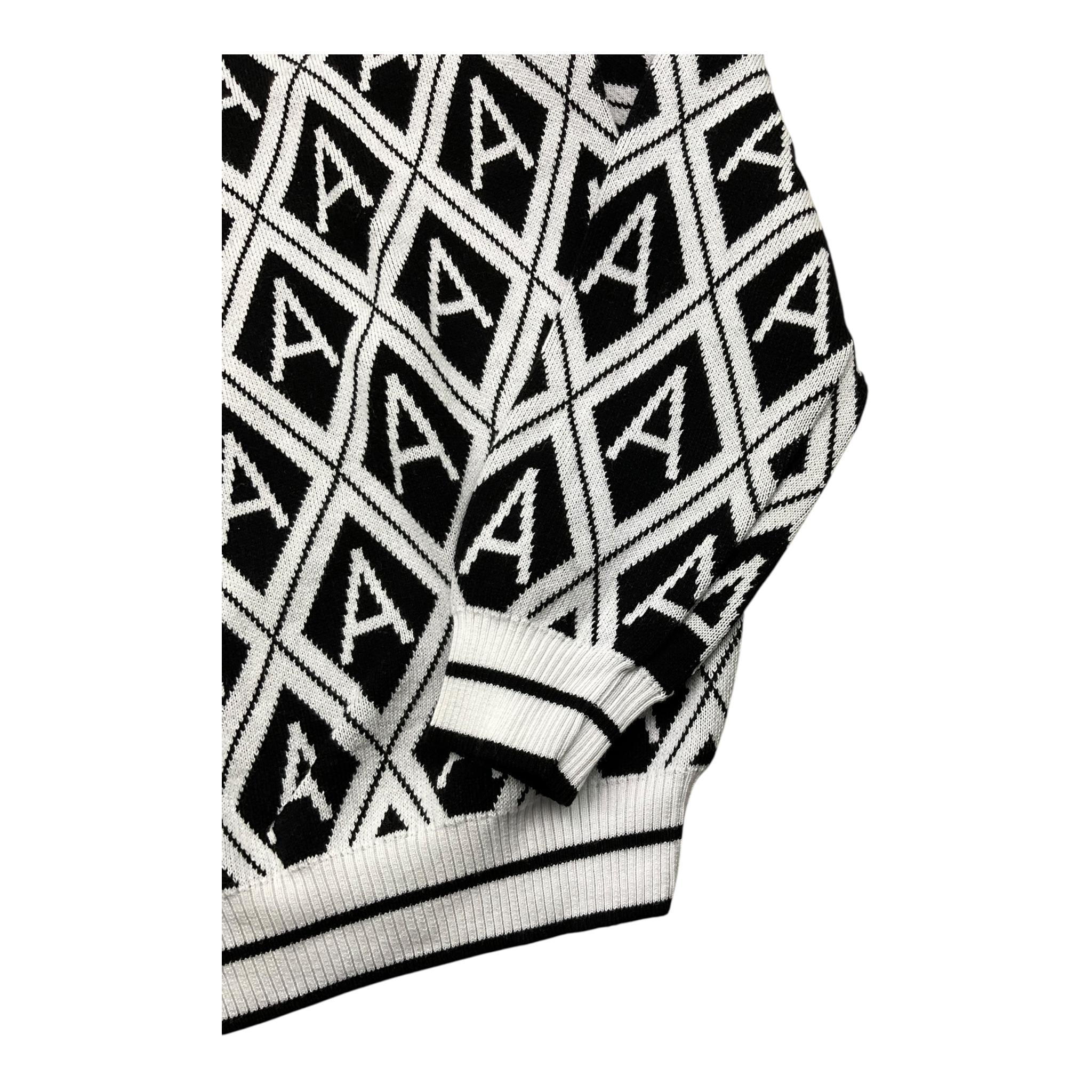 DANIELE ALESSANDRINI maglia girocollo tinta unita con fantasia rombi Bianco/nero per Bambino 1291W00047JX BIANCO/NERO DANIELE ALESSANDRINI