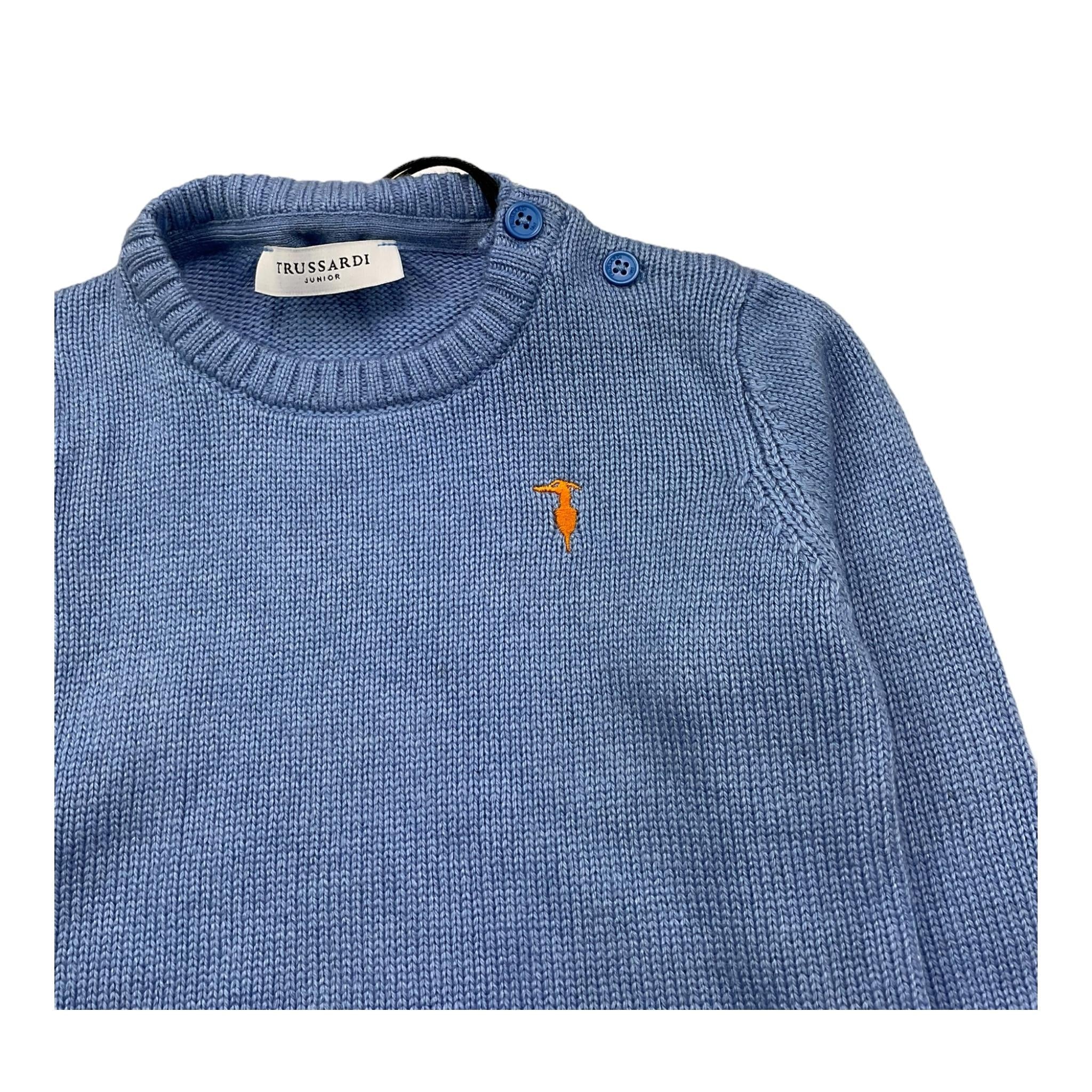 TRUSSARDI maglia girocollo tinta unita Azzurro per Bambino TIA25104 AZZURRO TRUSSARDI