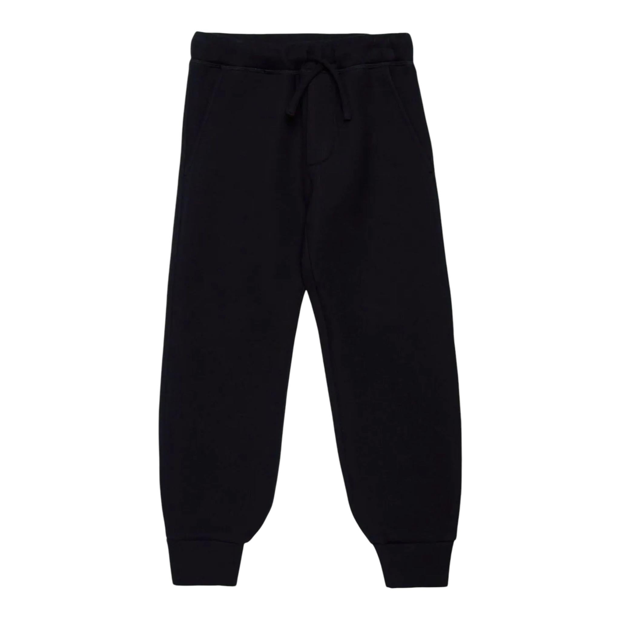 DSQUARED2 pantalone tuta tinta unita con stampa logo Nero per Bambino DQ2458 NERO DSQUARED2