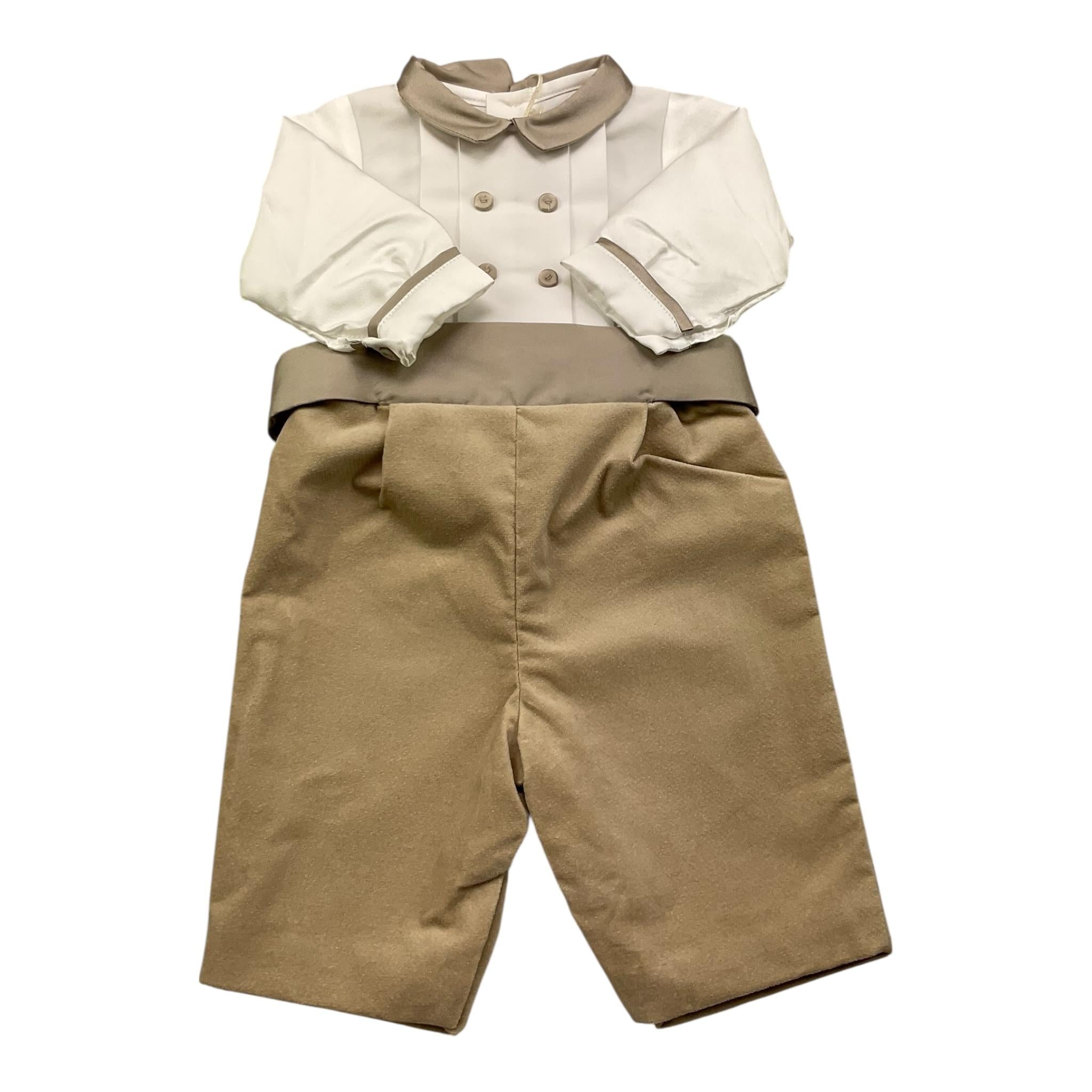 LA STUPENDERIA tutina manica lunga bicolore Bianco/beige per Neonato CBPG57 BIANCO/BEIGE LA STUPENDERIA