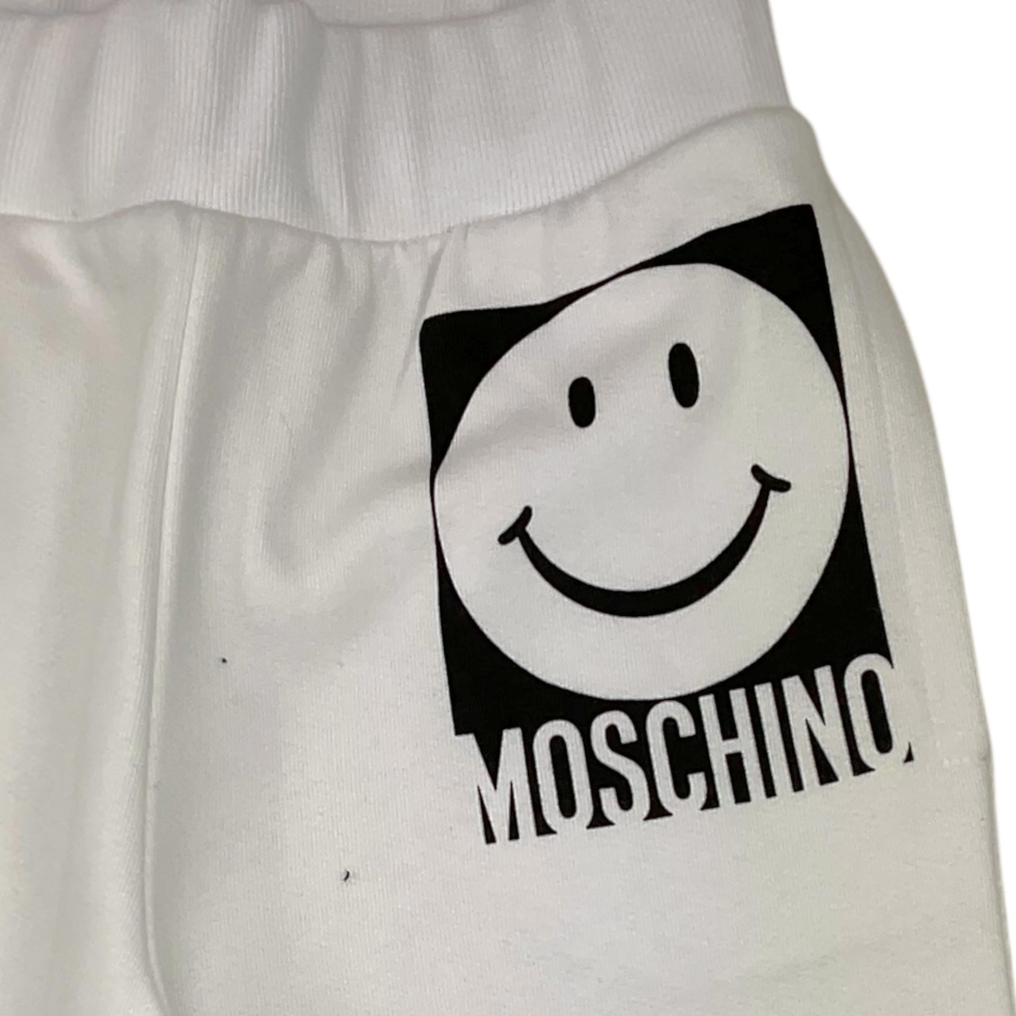 MOSCHINO pantalone modello tuta tinta unita con stampa Bianco per Bambino HUP08N BIANCO MOSCHINO