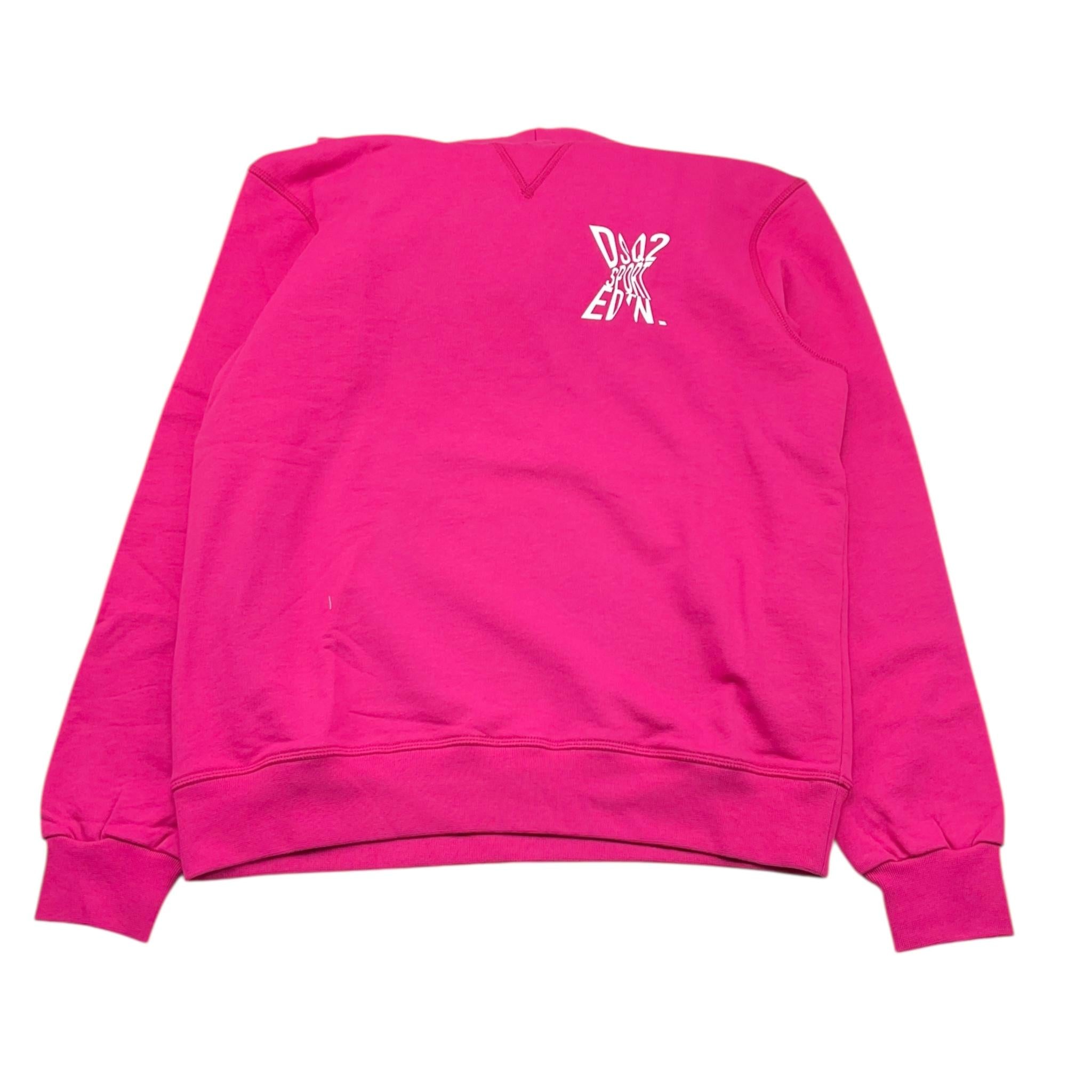 DSQUARED2 felpa tinta unita con cappuccio e stampa Fuxia per Bambina DQ2526 FUXIA DSQUARED2