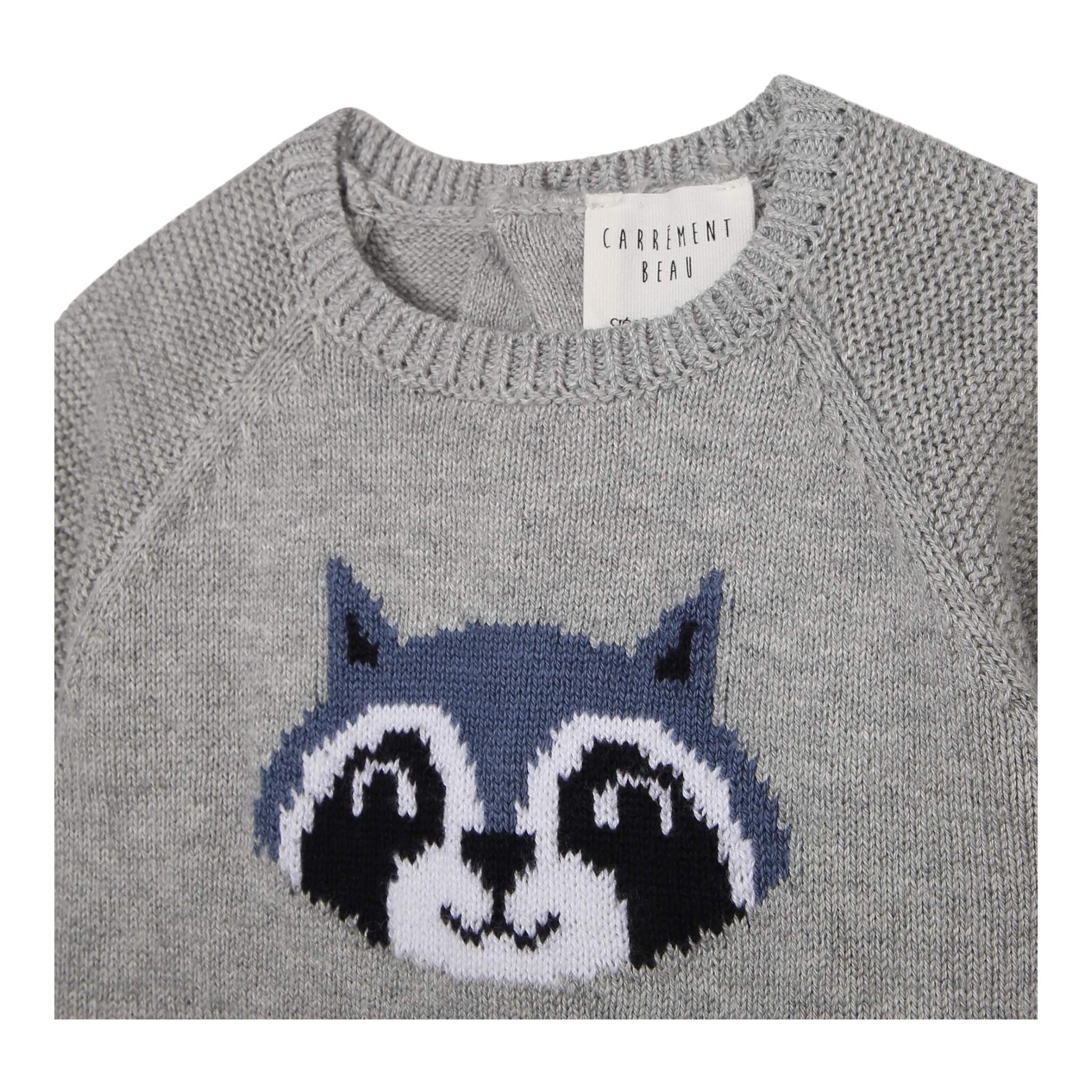 CARRE'MENT BEAU maglia girocollo tinta unita con ricamo Grigio per Bambino Y05281 GRIGIO CARRE'MENT BEAU