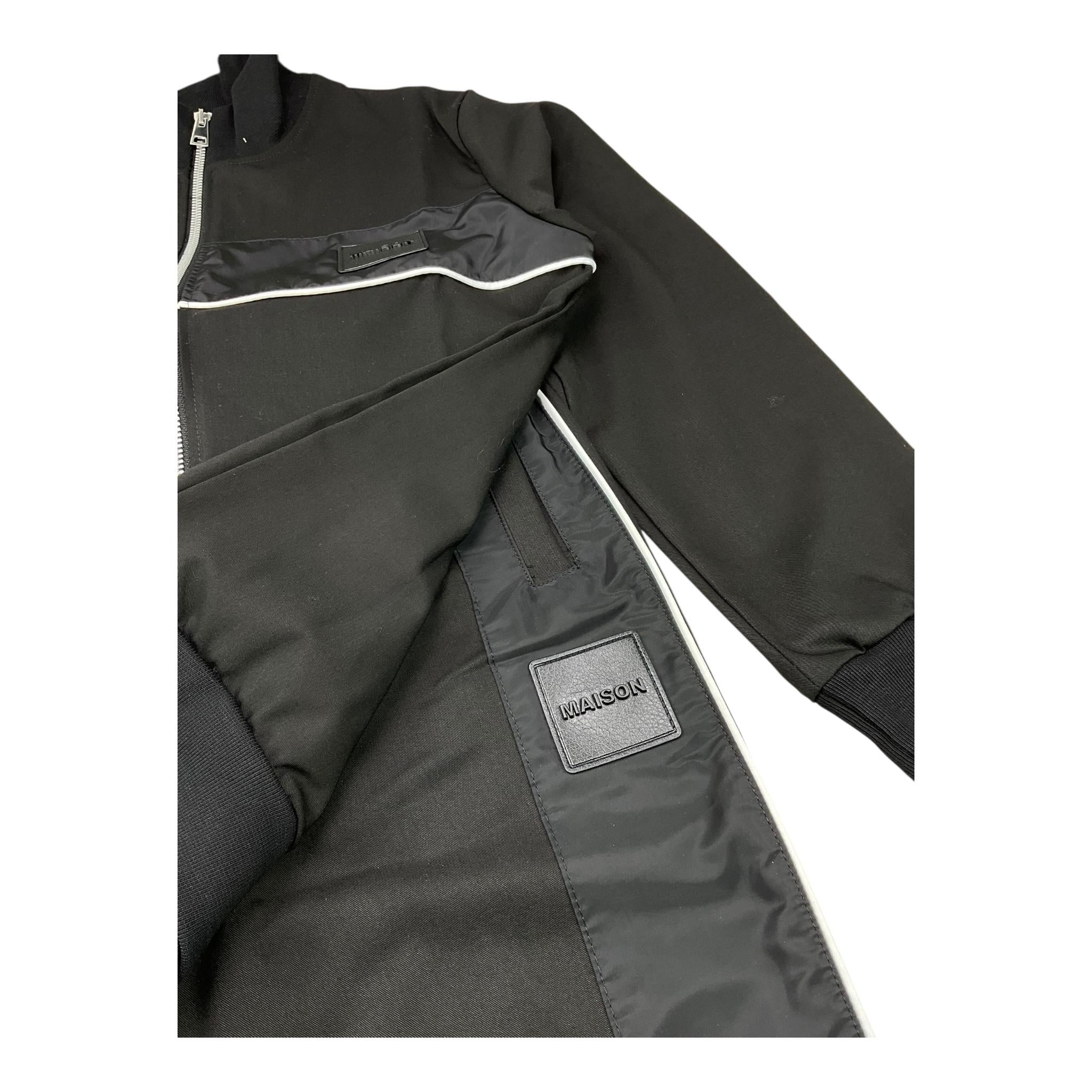 MAISON 9 PARIS completo 2 pezzi felpa con zip-pantalone tinta unita Nero per Bambino F70060 NERO MAISON 9 PARIS